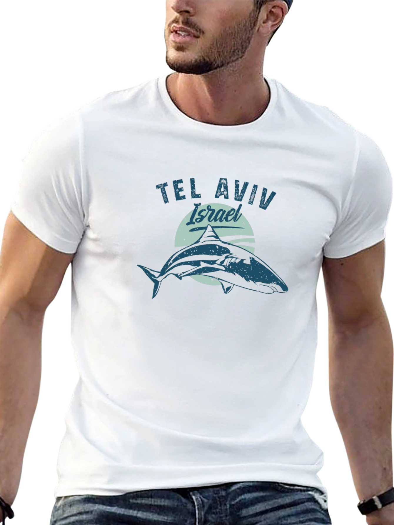 Camiseta Negra Tel Aviv Israel Tiburón