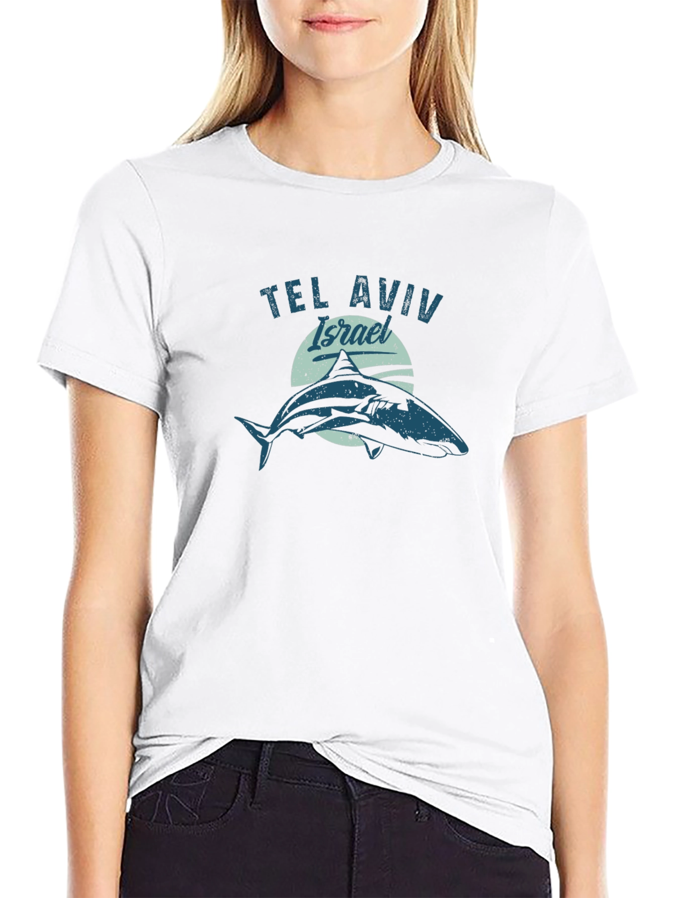 Camiseta Negra Tel Aviv Israel Tiburón