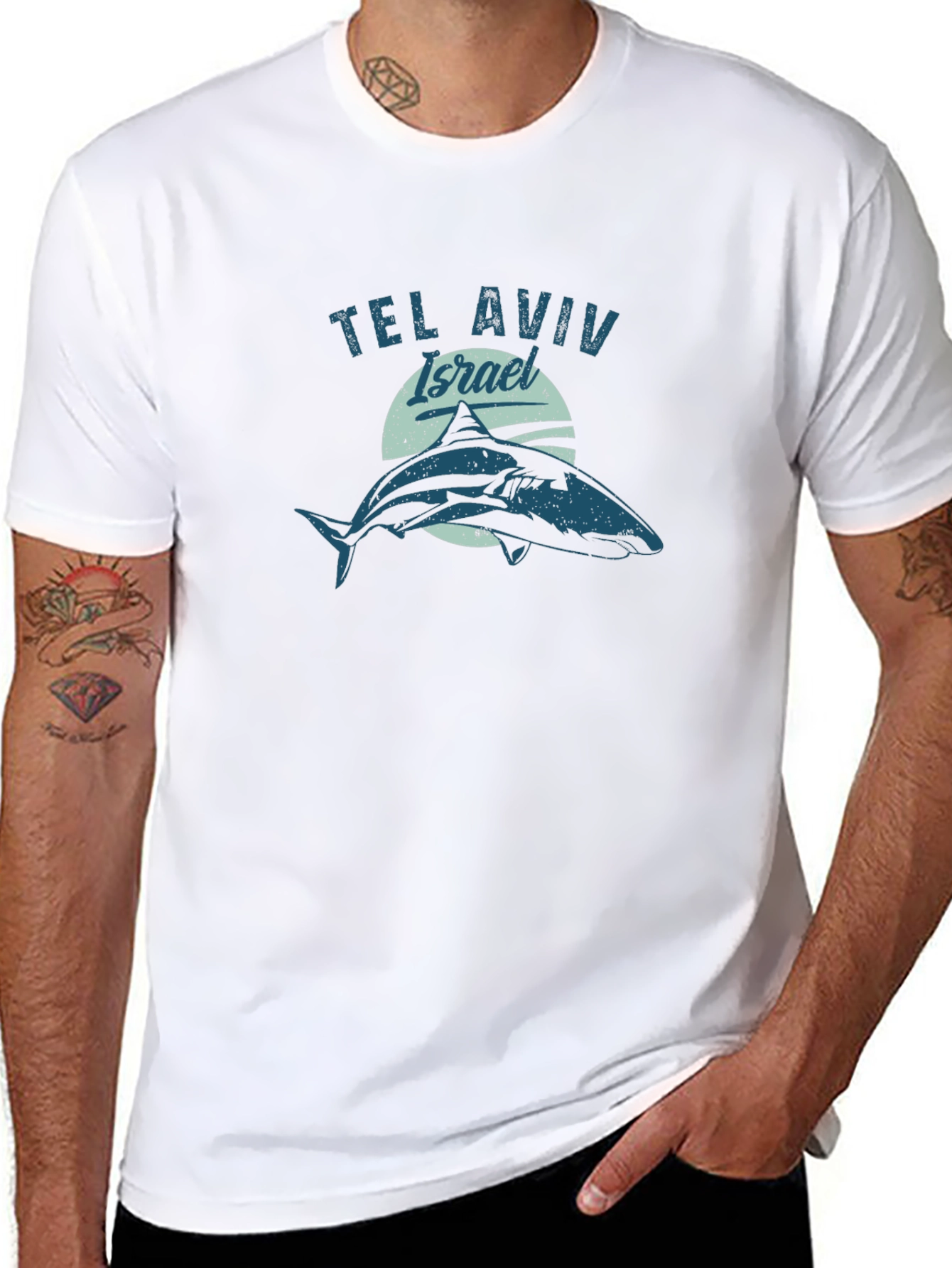 Camiseta Negra Tel Aviv Israel Tiburón