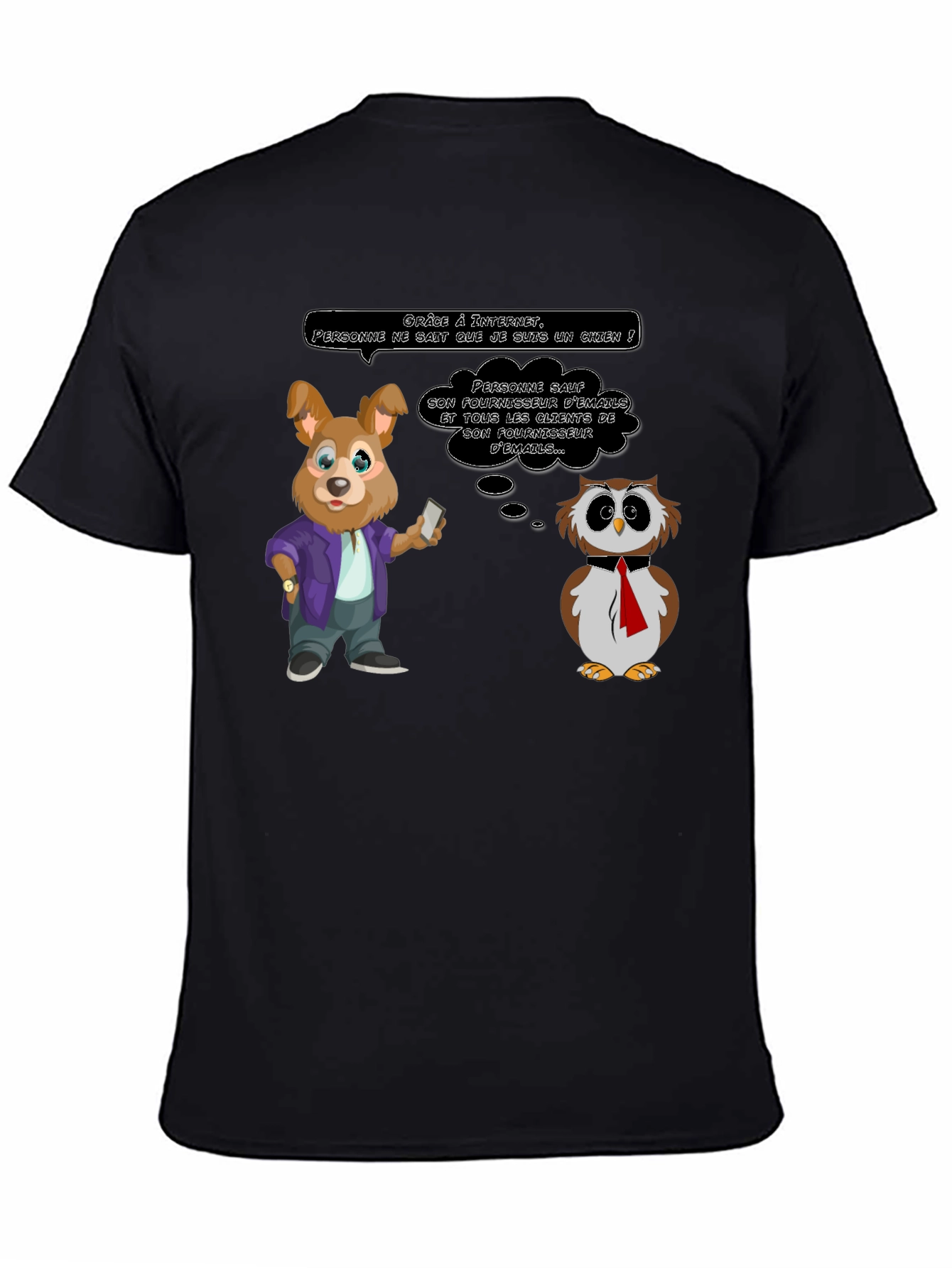 Camiseta Negra con Diseño Gráfico Animales y Texto