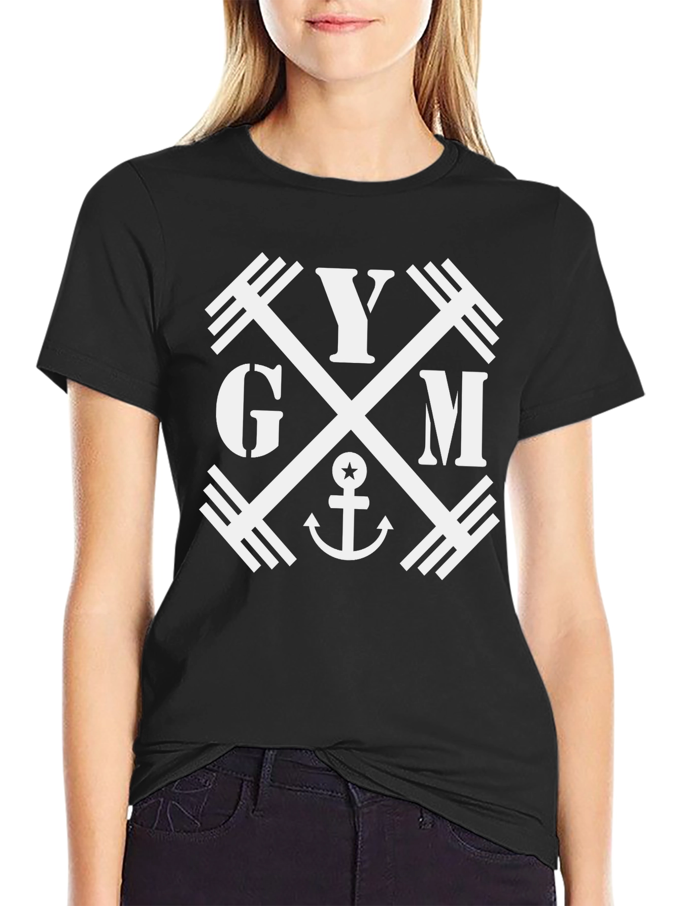 Camiseta Negra GYM Crossfit con Ancla