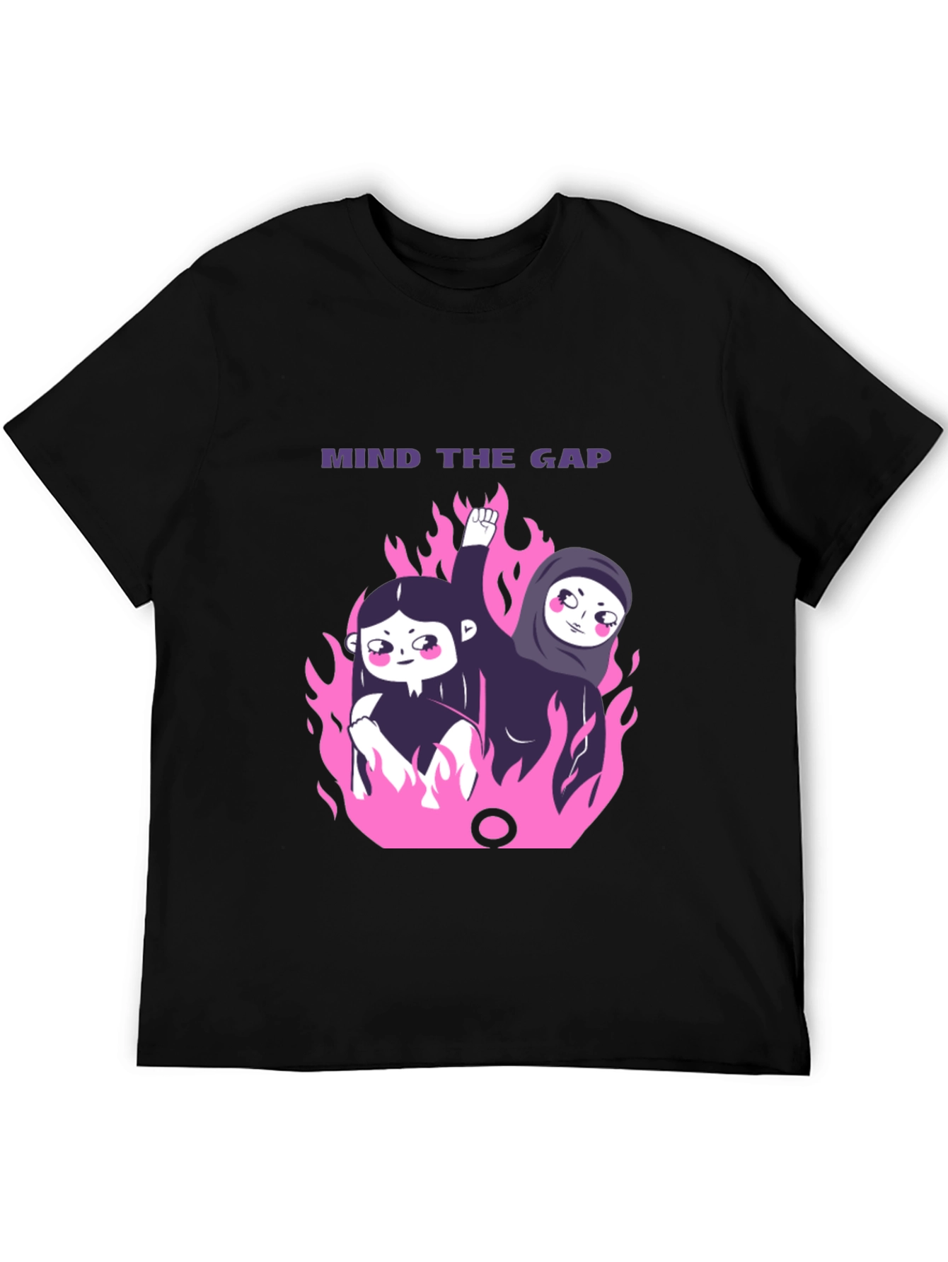 Camiseta Negra Mind the Gap Feminista