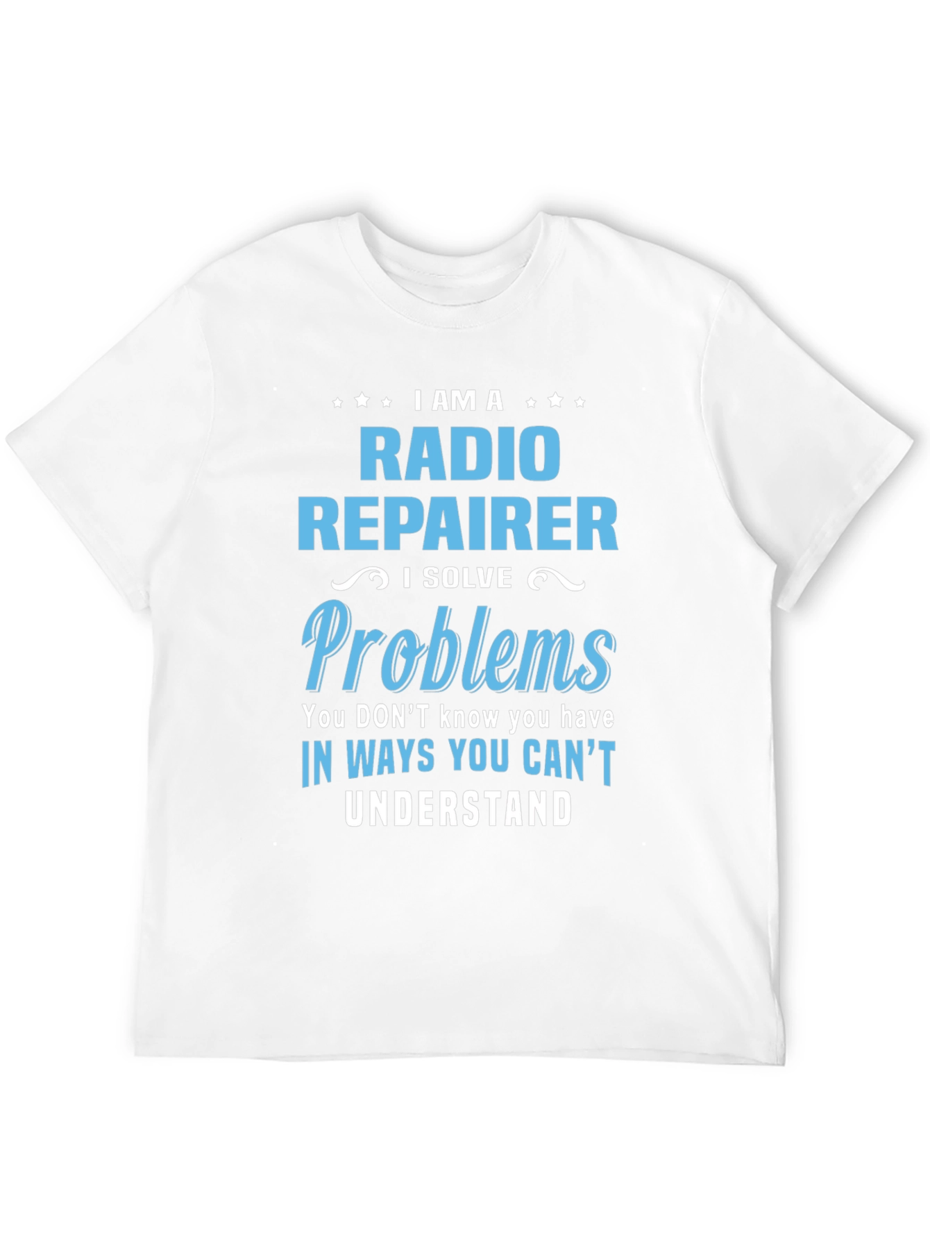 Camiseta Negra con Diseño de Reparador de Radio