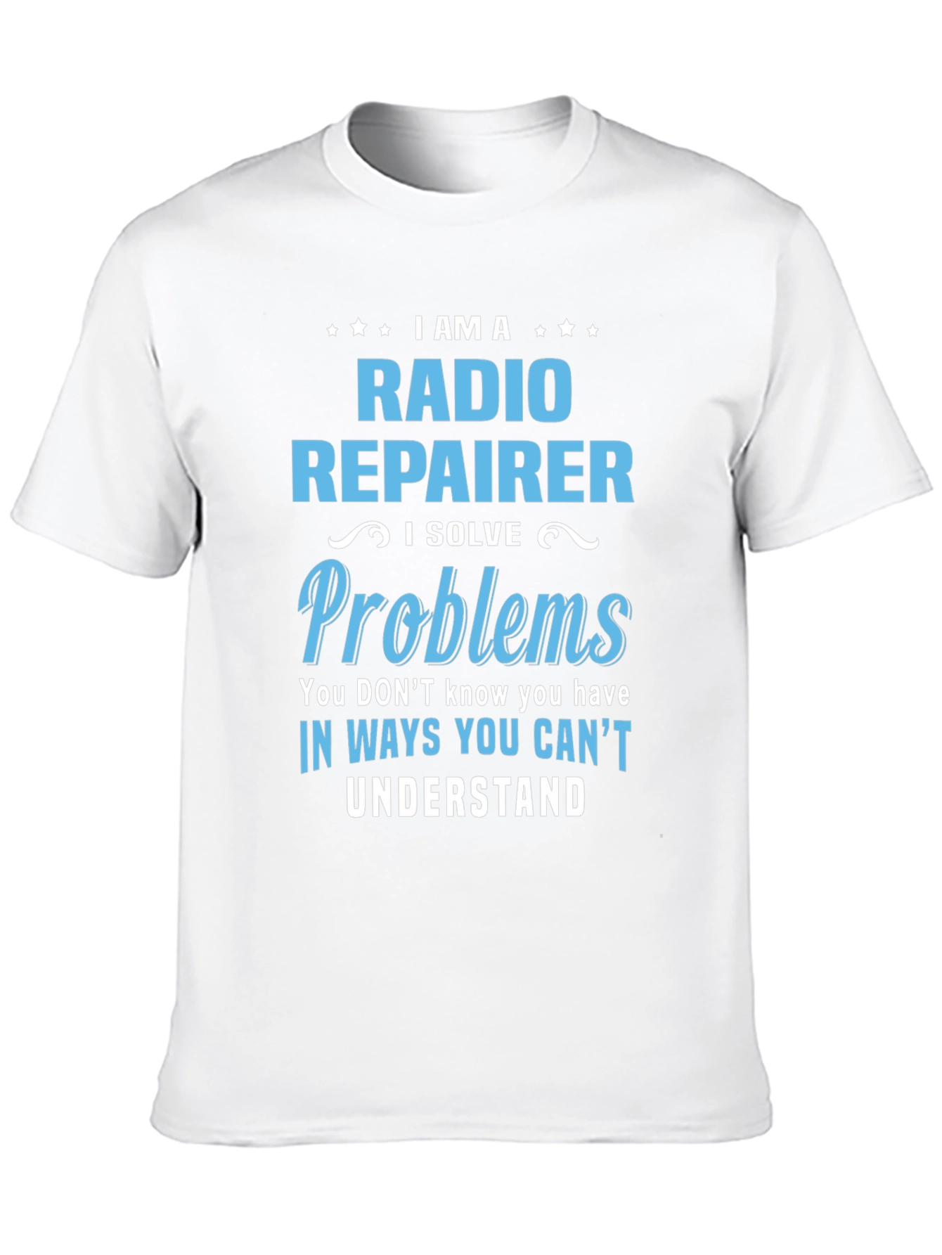 Camiseta Negra con Diseño de Reparador de Radio