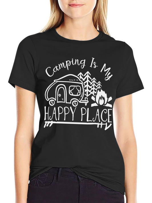 Camiseta Negra Camping Is My Happy Place