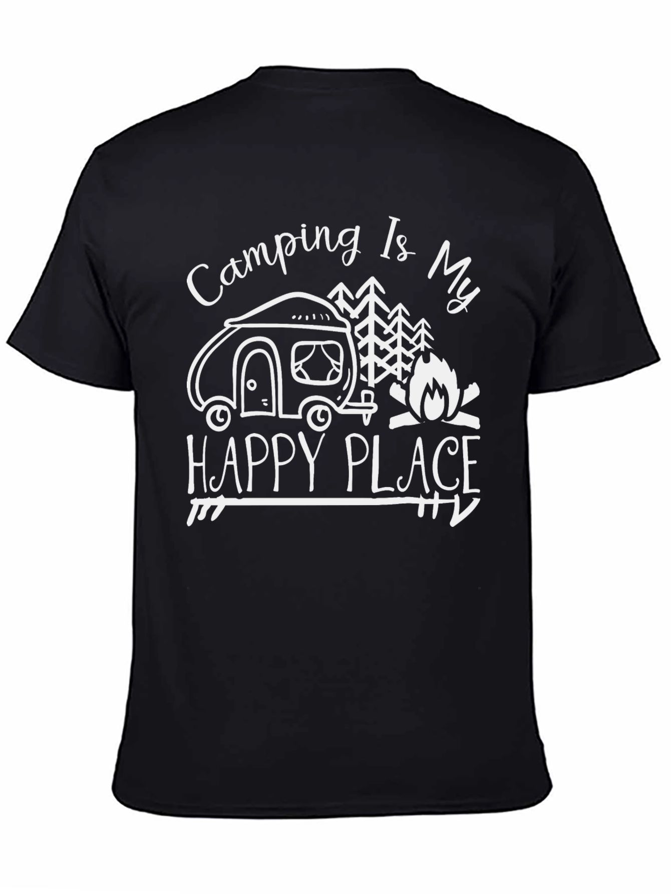 Camiseta Negra Camping Is My Happy Place