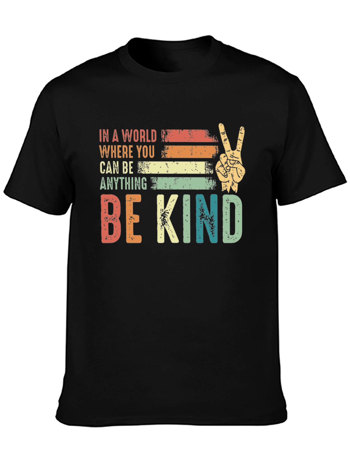 Camiseta Negra con Mensaje Positivo Be Kind