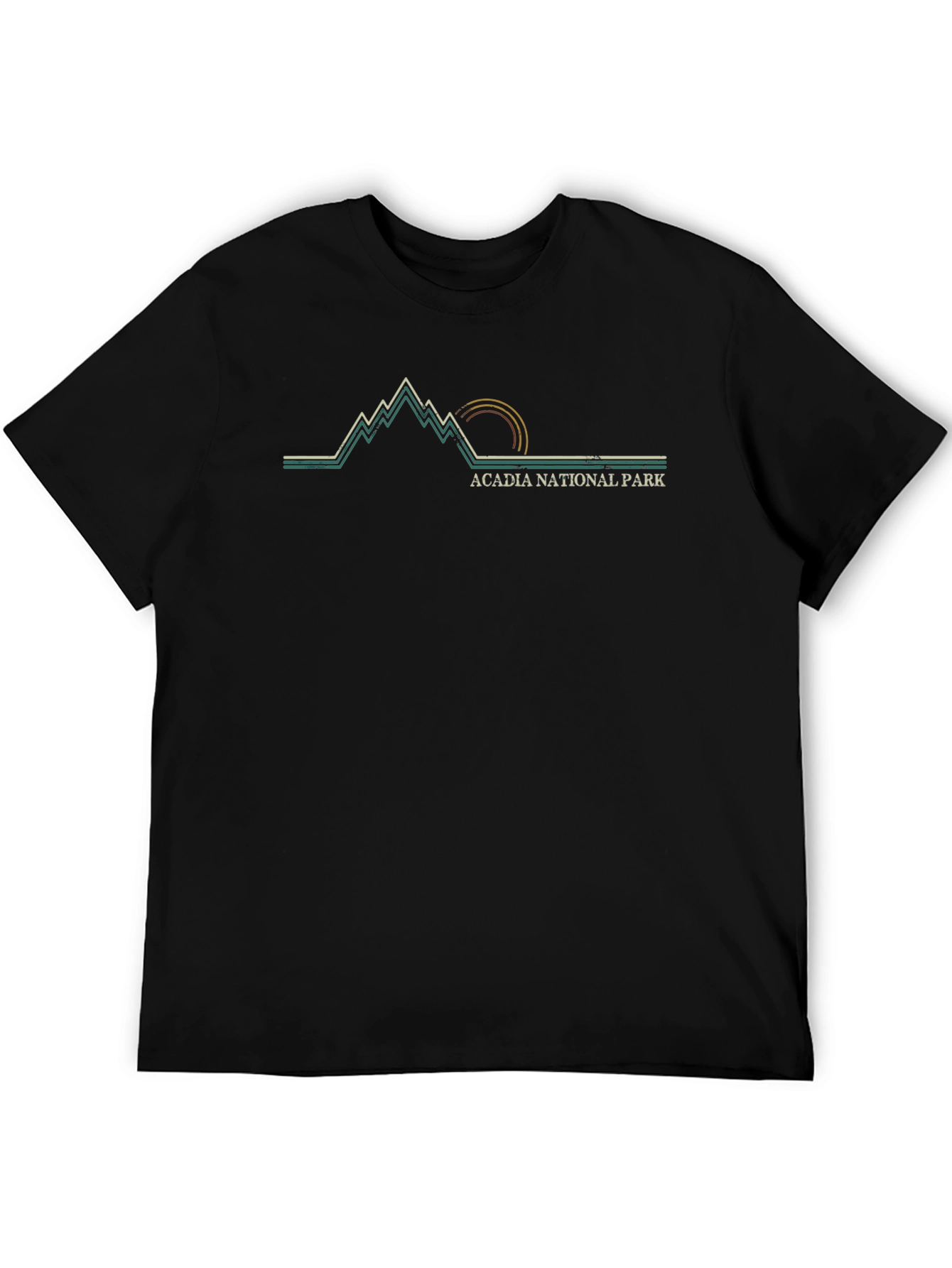 Camiseta Negra Diseño Parque Nacional Acadia