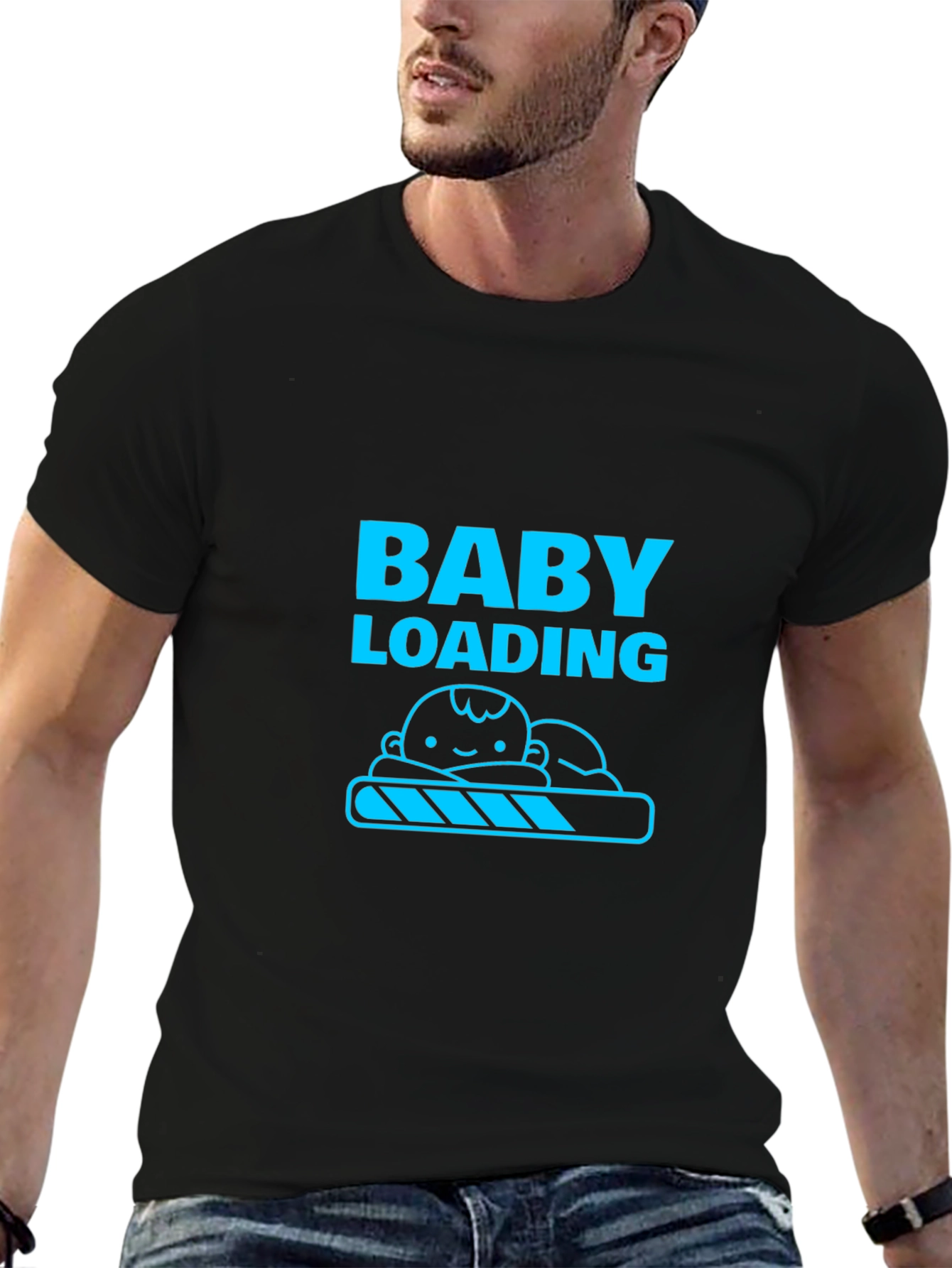 Camiseta Negra Divertida para Futuro Papá - Baby Loading