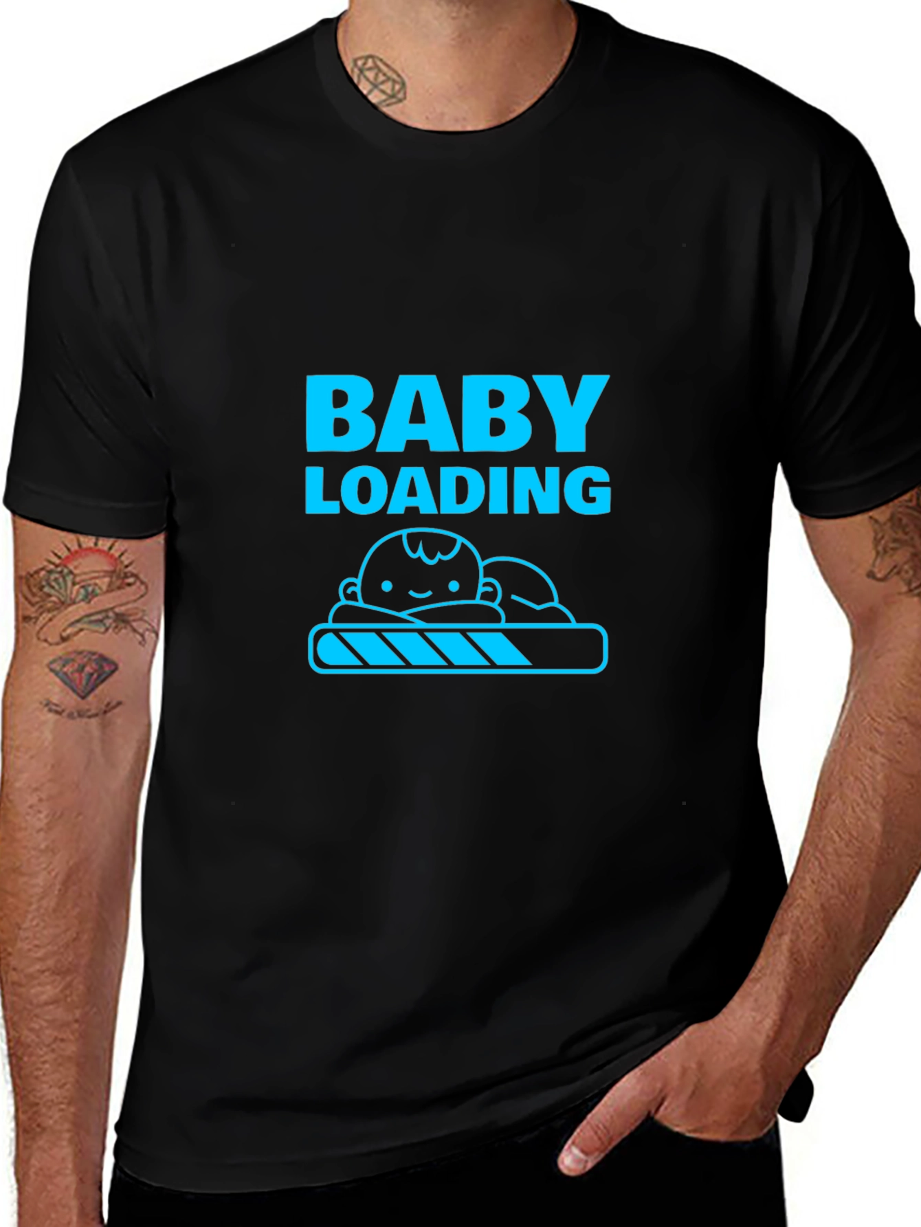 Camiseta Negra Divertida para Futuro Papá - Baby Loading