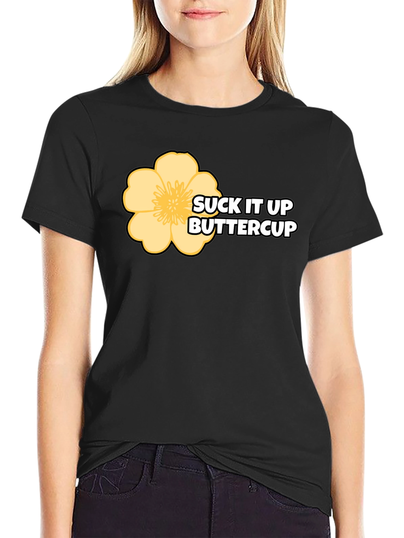 Camiseta Negra Suck It Up Buttercup