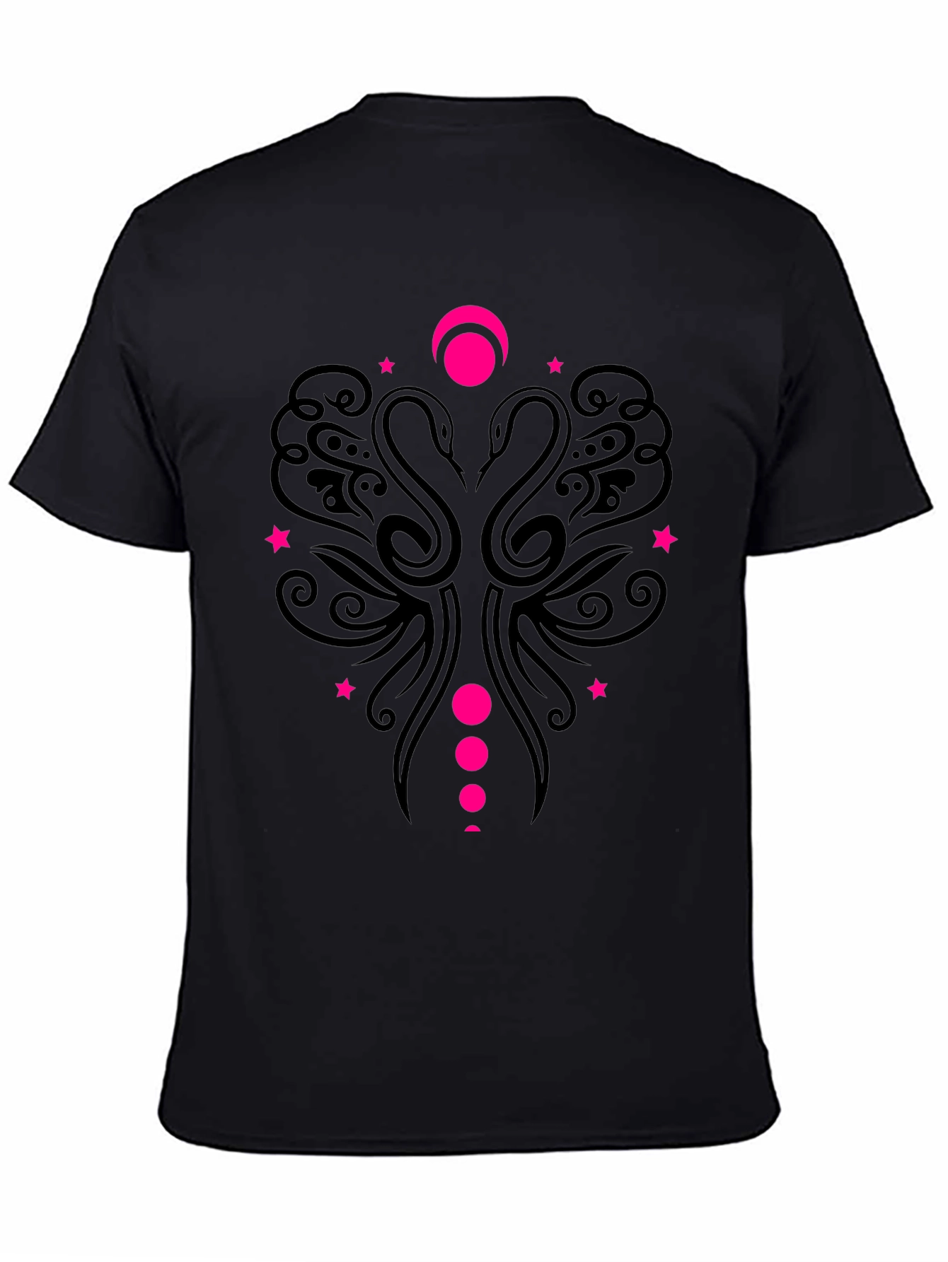 Camiseta Negra con Diseño Swan Moon