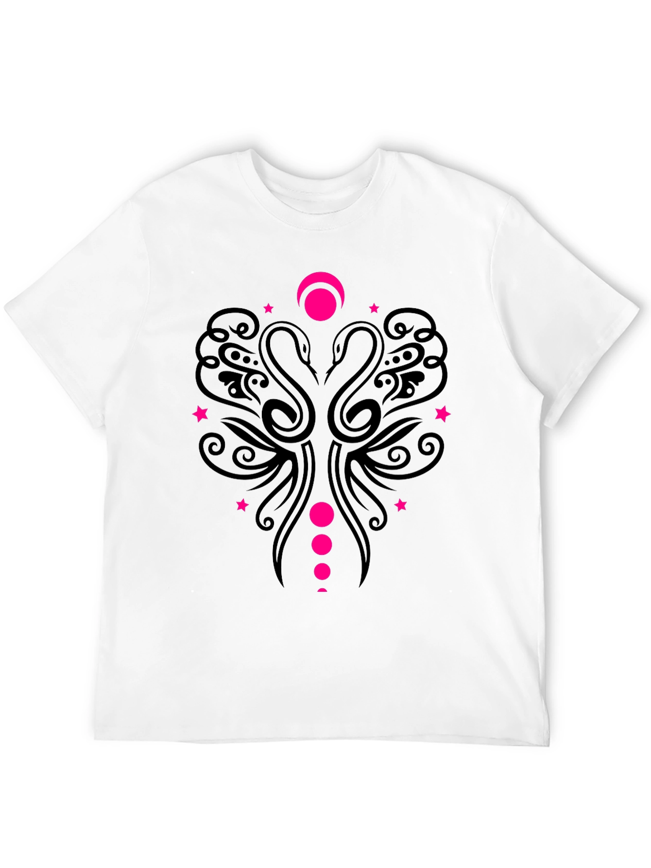 Camiseta Negra con Diseño Swan Moon