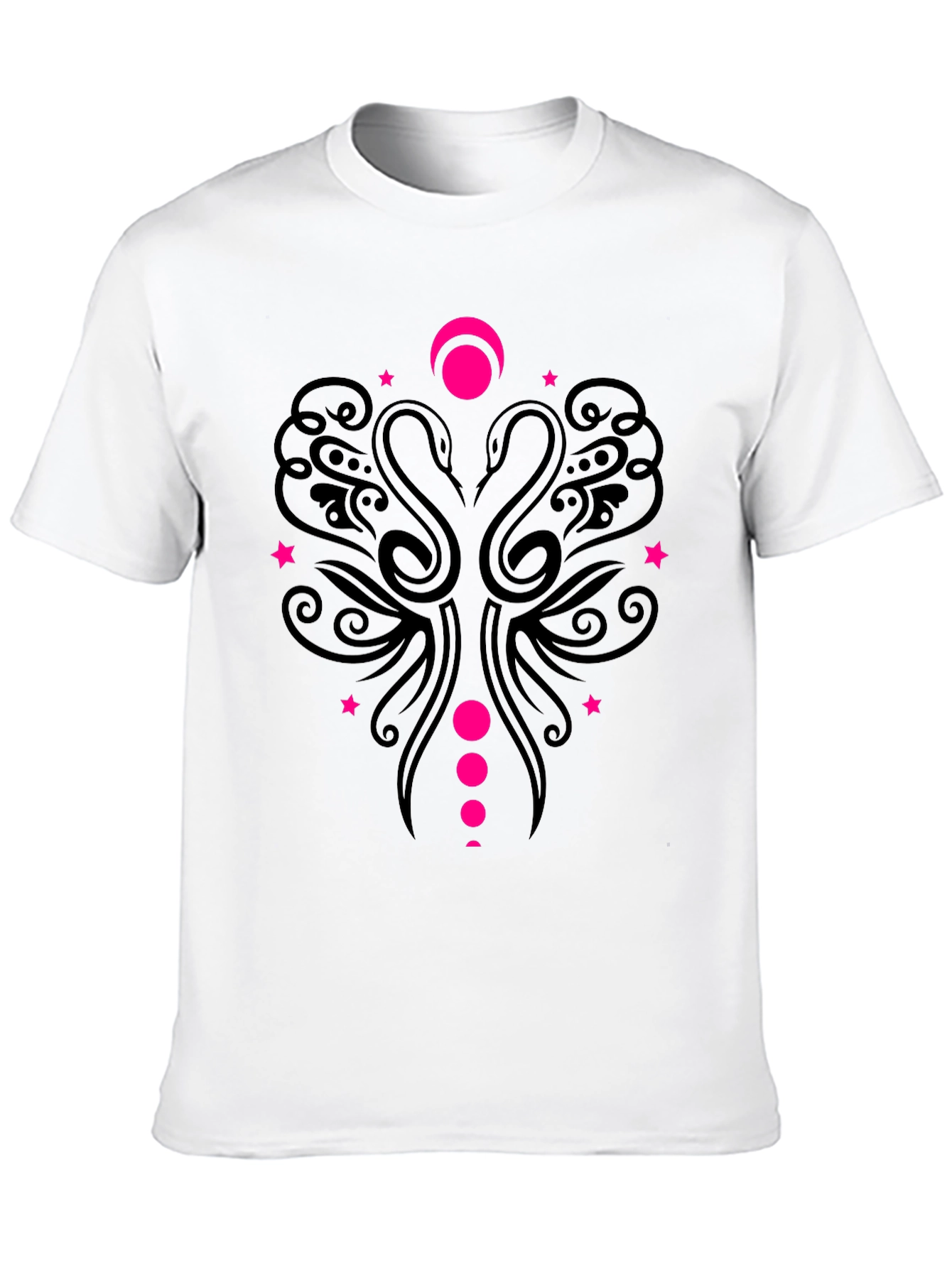 Camiseta Negra con Diseño Swan Moon