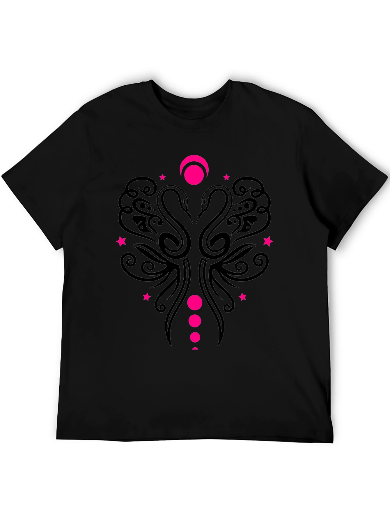 Camiseta Negra con Diseño Swan Moon