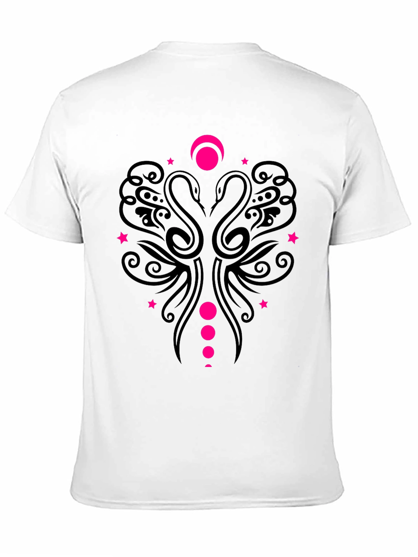 Camiseta Negra con Diseño Swan Moon