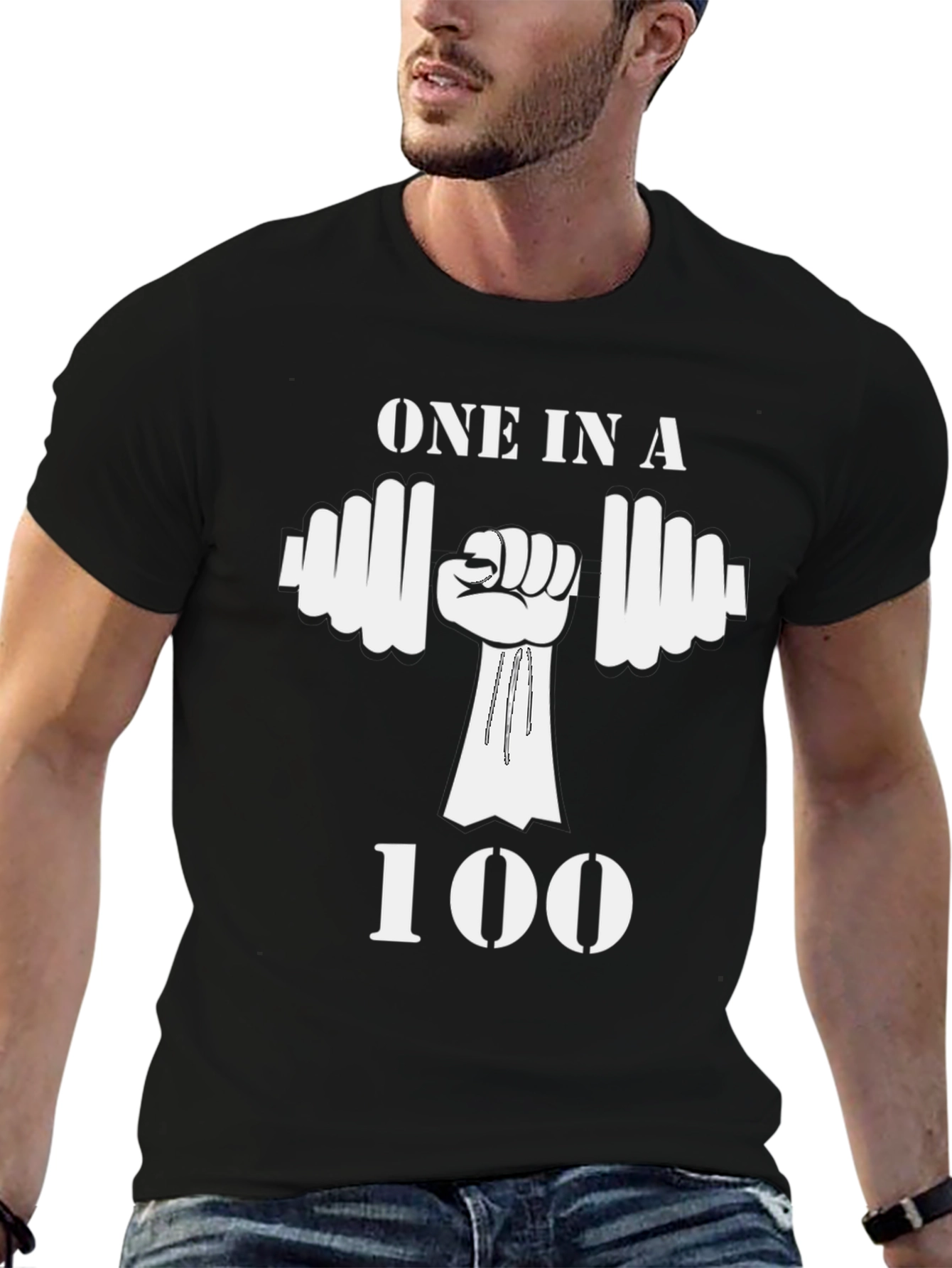 Camiseta Negra One in a 100 Gimnasio Fitness