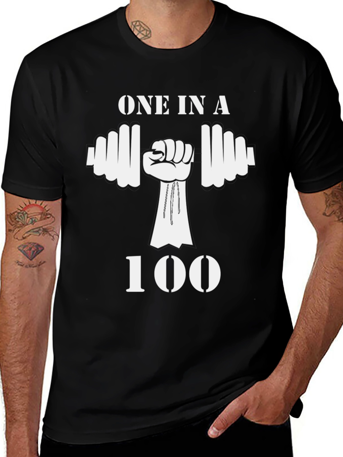 Camiseta Negra One in a 100 Gimnasio Fitness