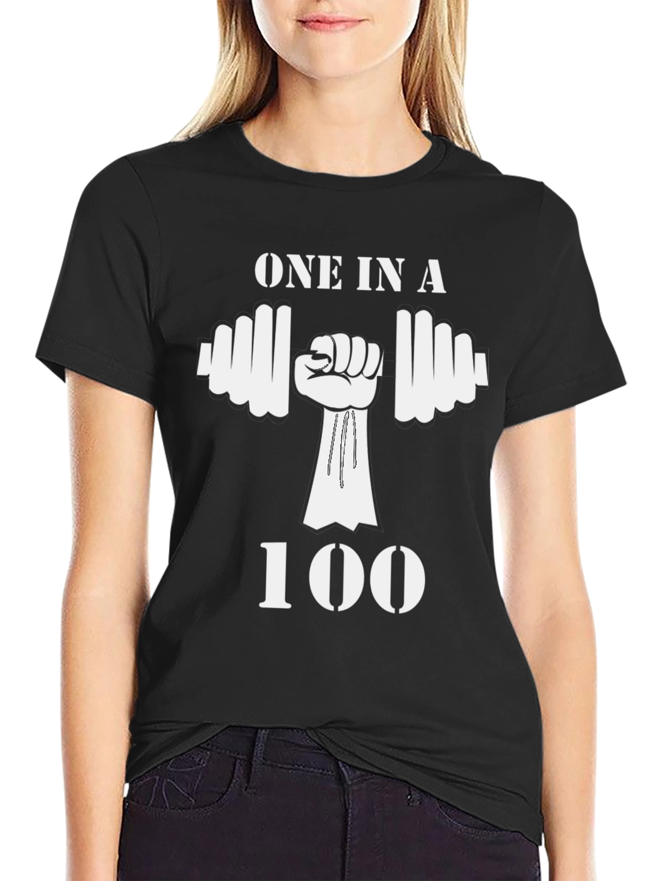 Camiseta Negra One in a 100 Gimnasio Fitness
