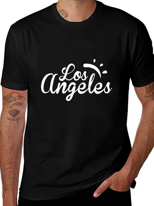 Camiseta Negra Hombre - Diseño Los Ángeles