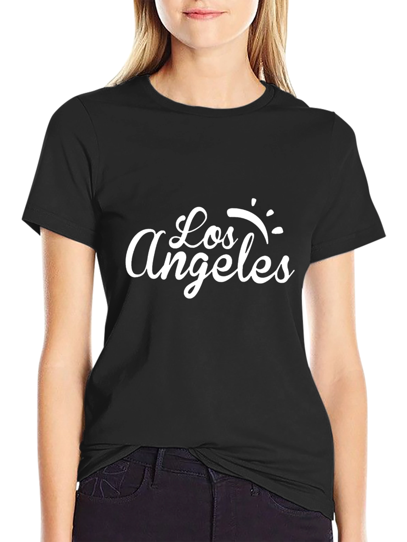 Camiseta Negra Hombre - Diseño Los Ángeles