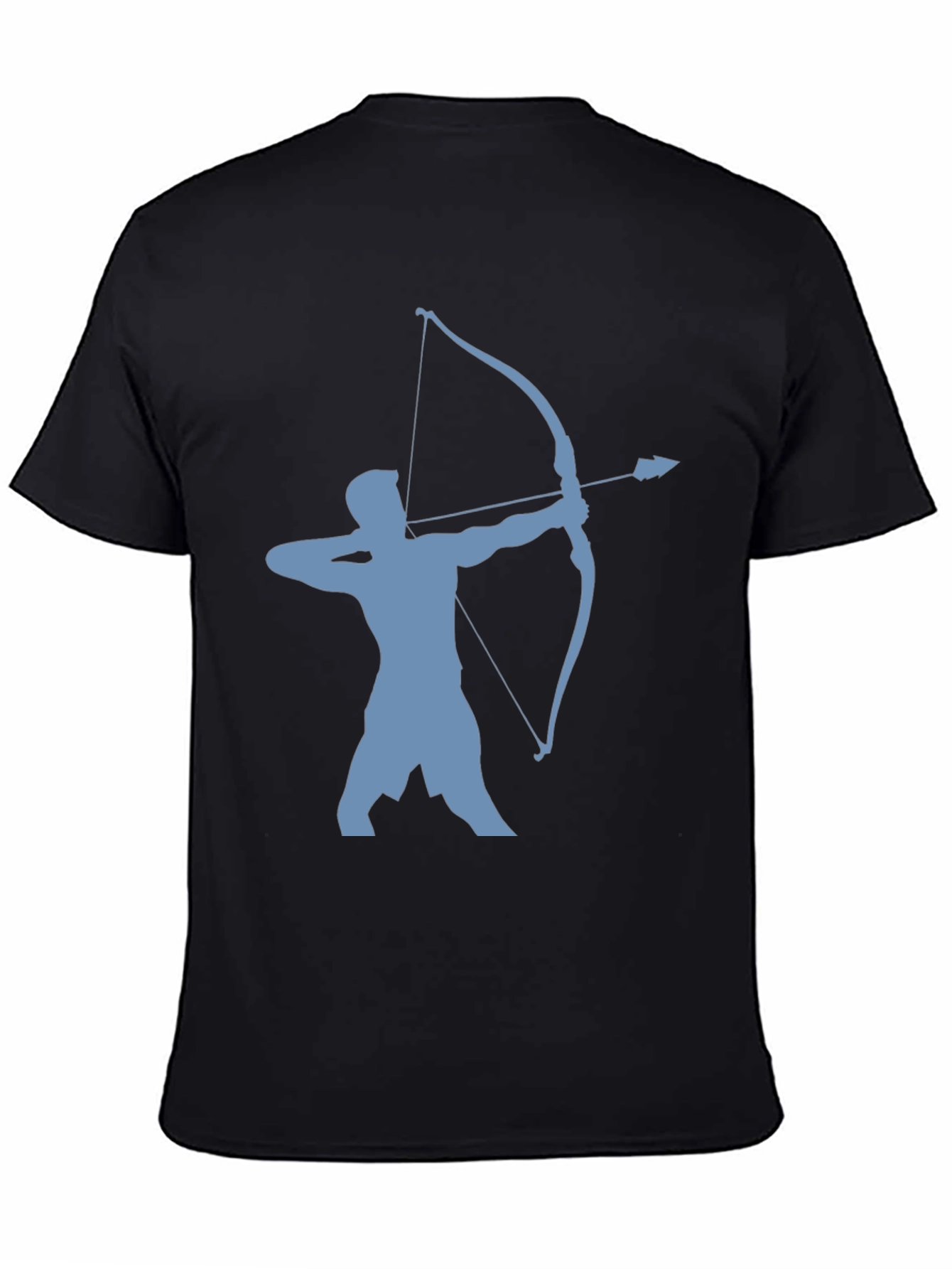 Camiseta Hombre Negra Diseño Arquero Flecha Casual Algodón