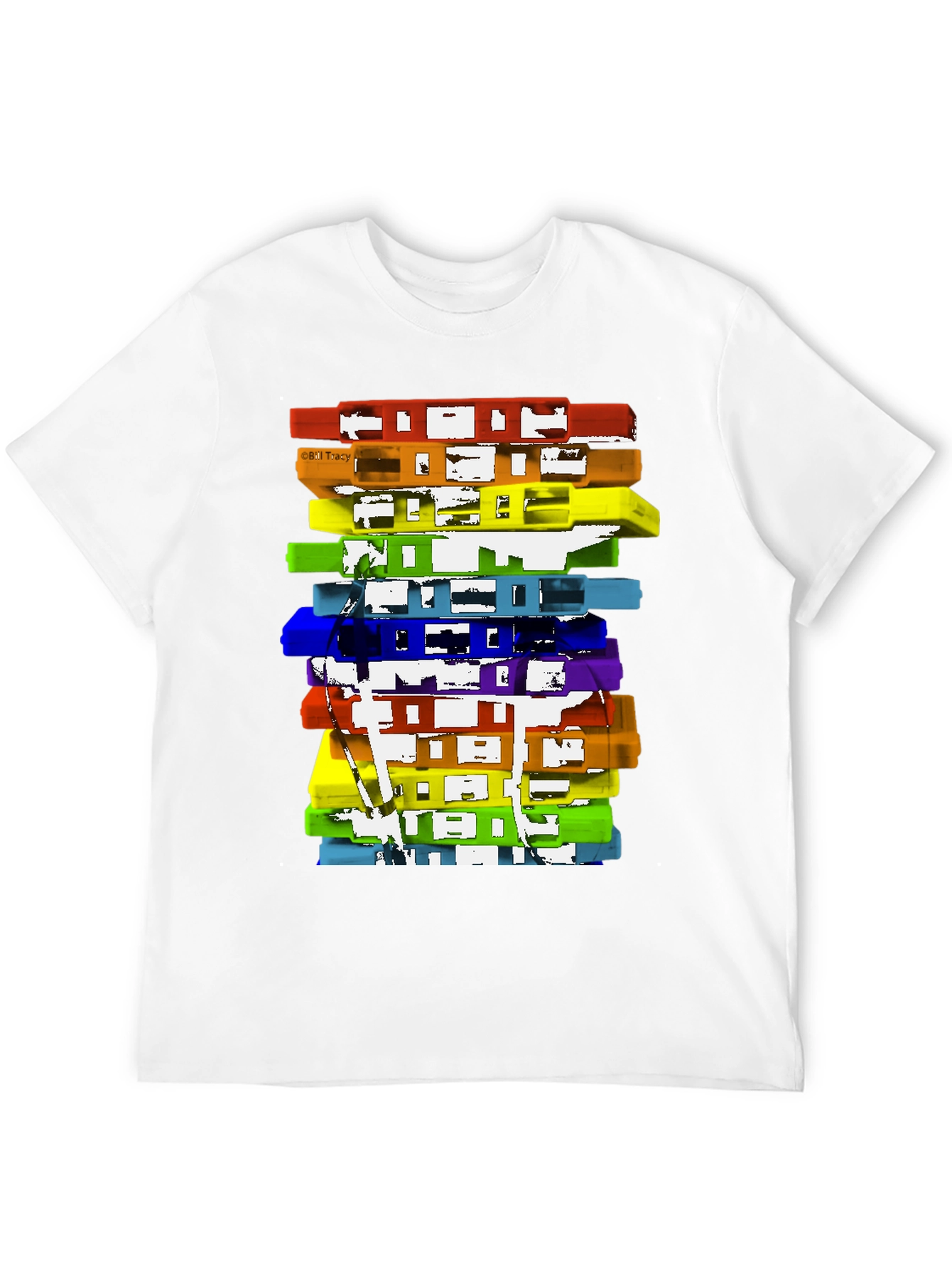 Camiseta Negra con Diseño de Cassettes Retro