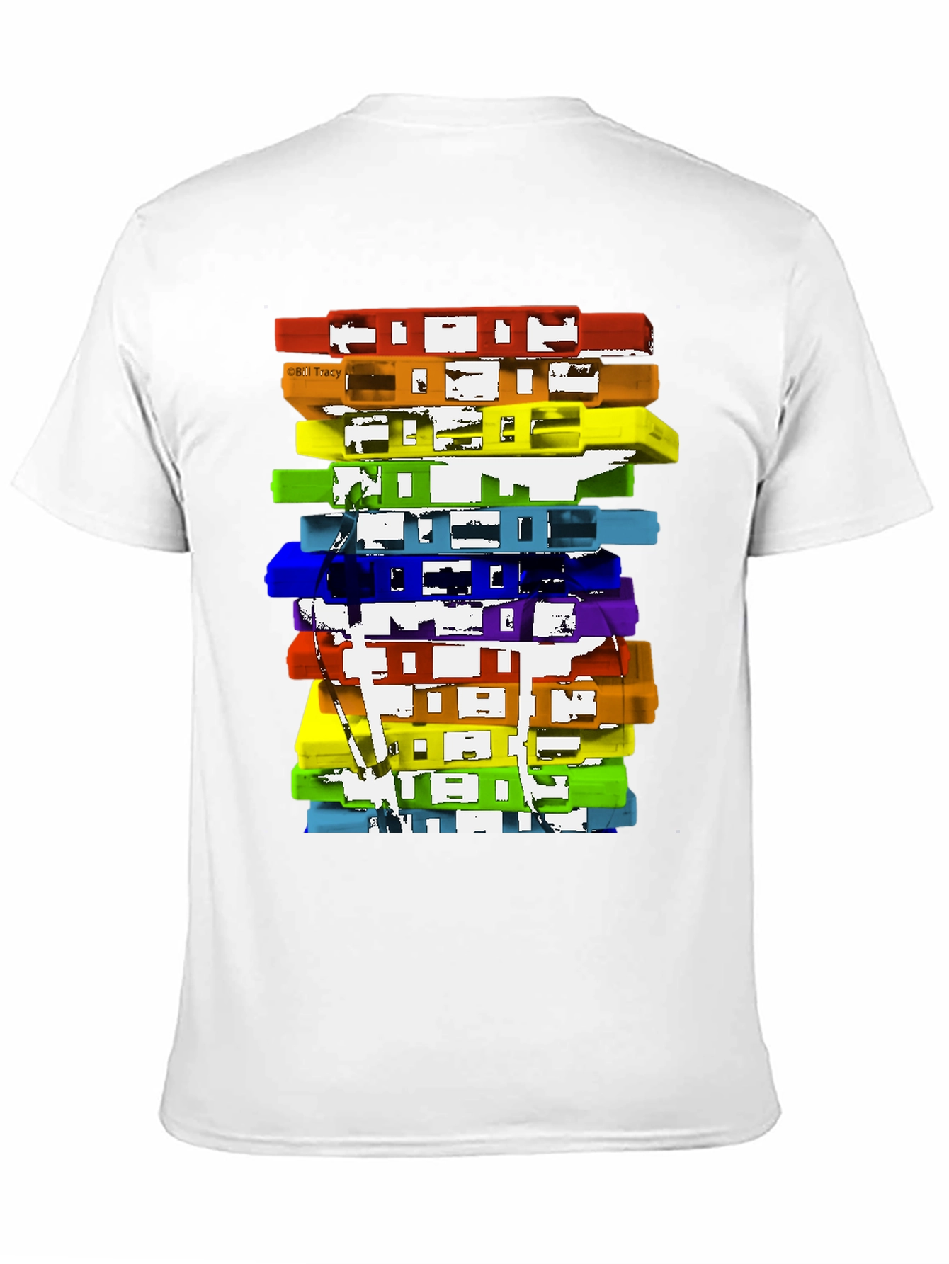 Camiseta Negra con Diseño de Cassettes Retro