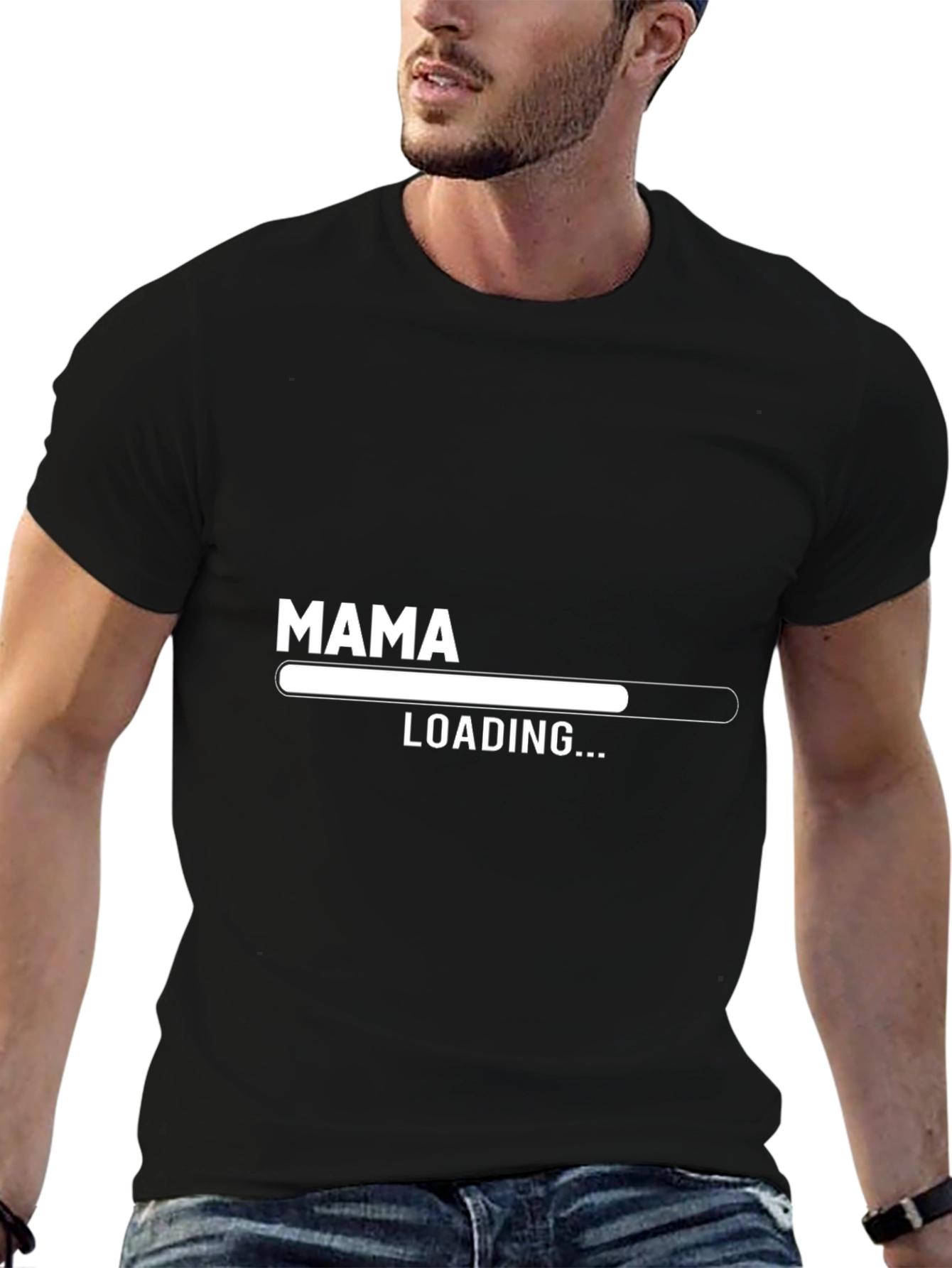 Camiseta Negra Mama Loading... para Futura Madre