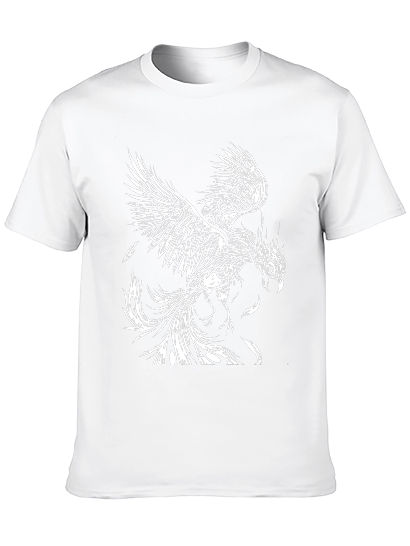 Camiseta Negra con Diseño de Fénix Blanco