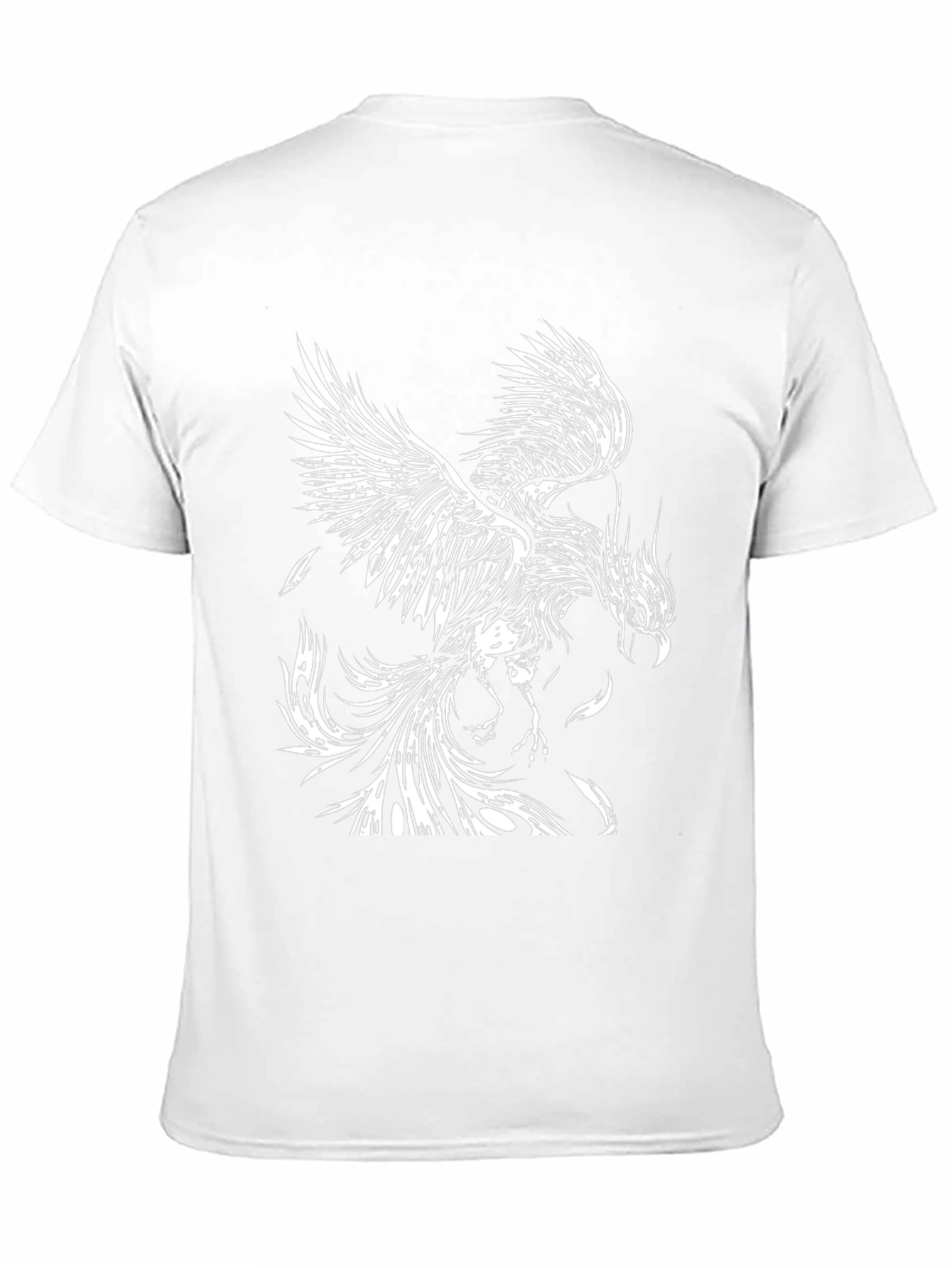 Camiseta Negra con Diseño de Fénix Blanco