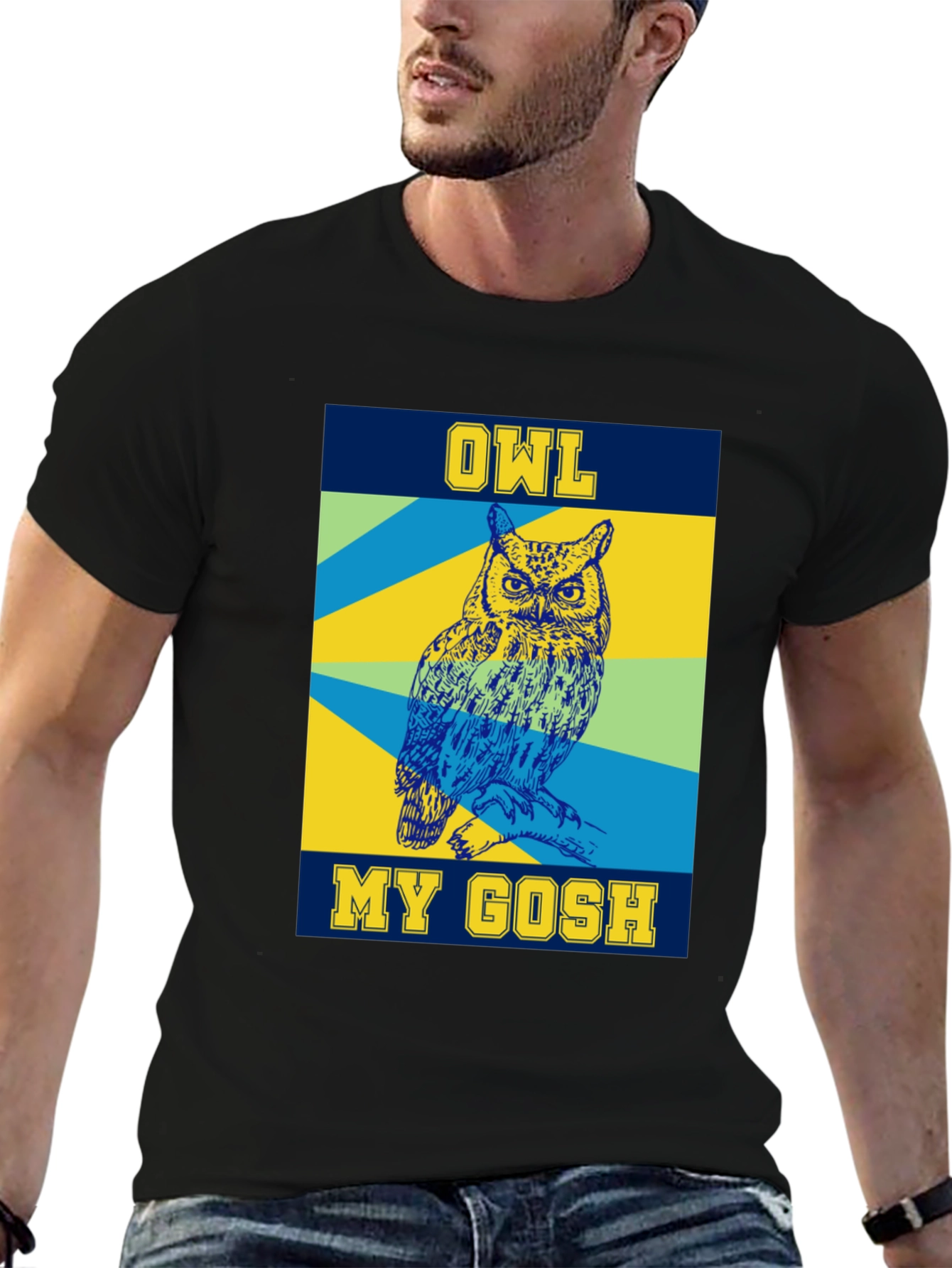 Camiseta Negra con Diseño de Búho Owl My Gosh