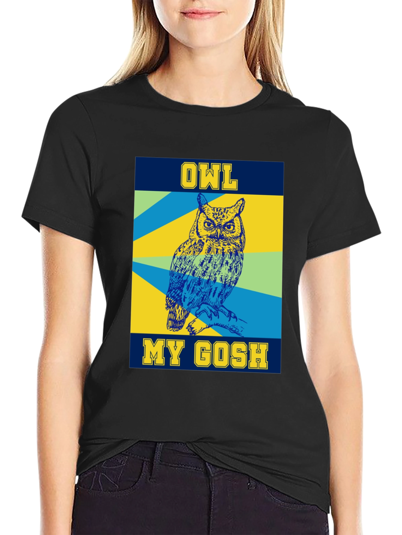 Camiseta Negra con Diseño de Búho Owl My Gosh