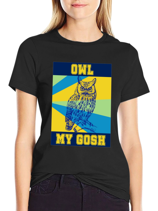 Camiseta Negra con Diseño de Búho Owl My Gosh