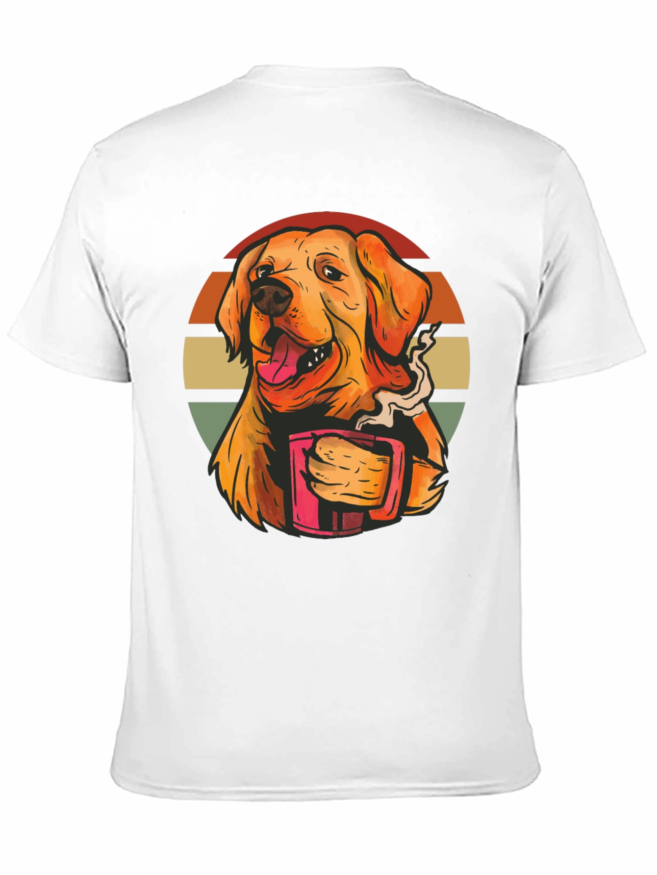 Camiseta Negra con Diseño de Perro y Café