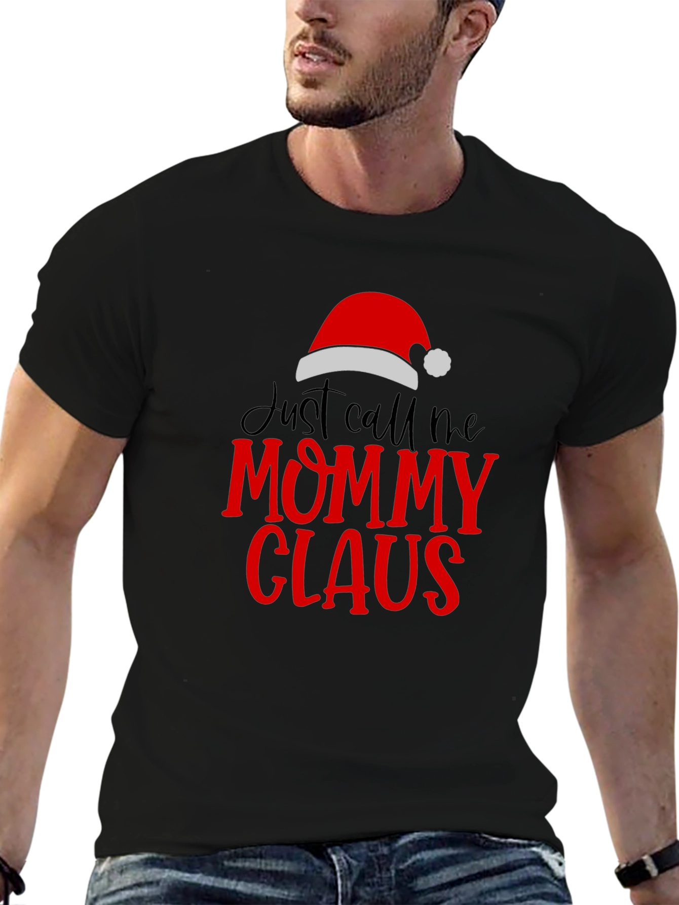Camiseta Negra Mommy Claus Navideña