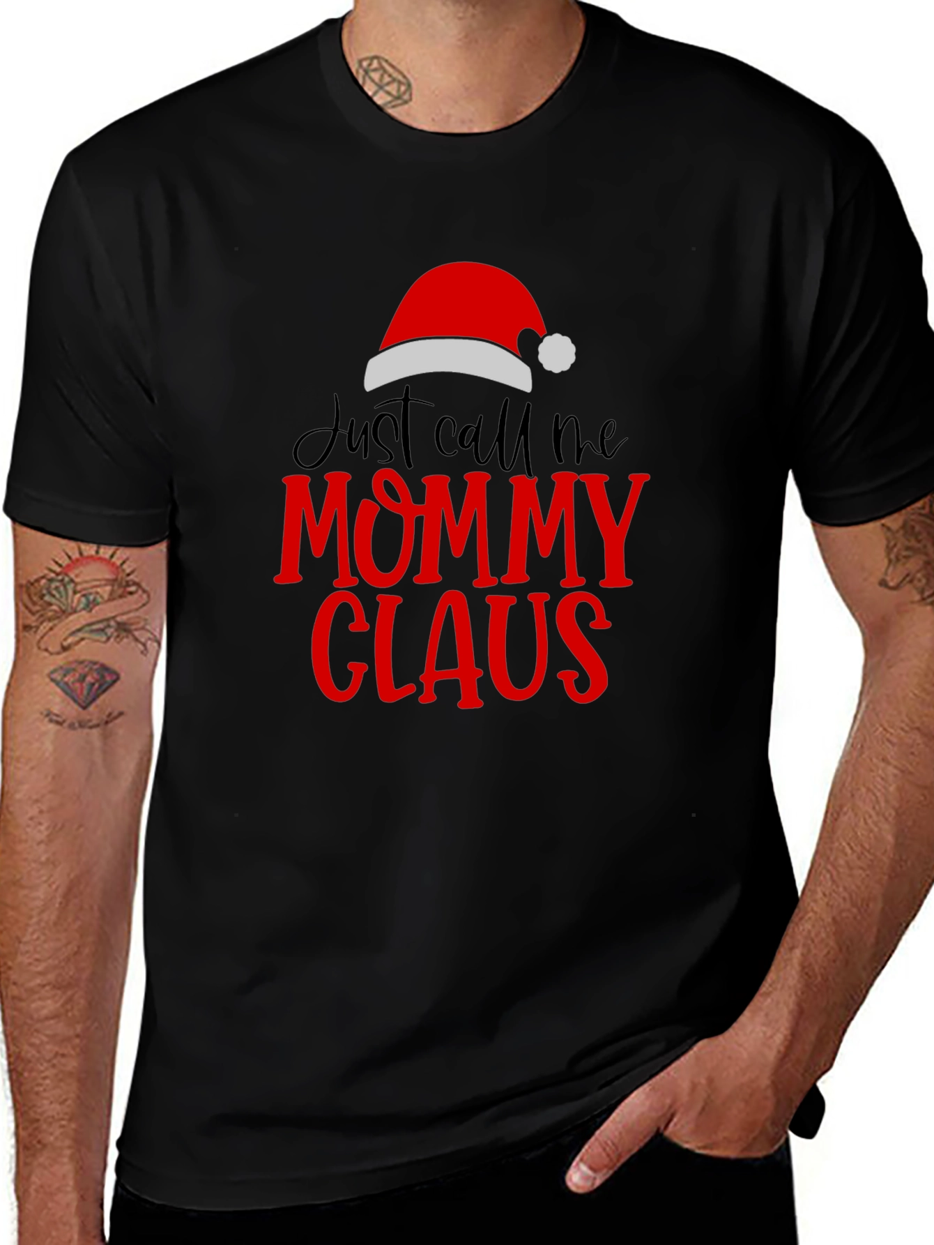 Camiseta Negra Mommy Claus Navideña