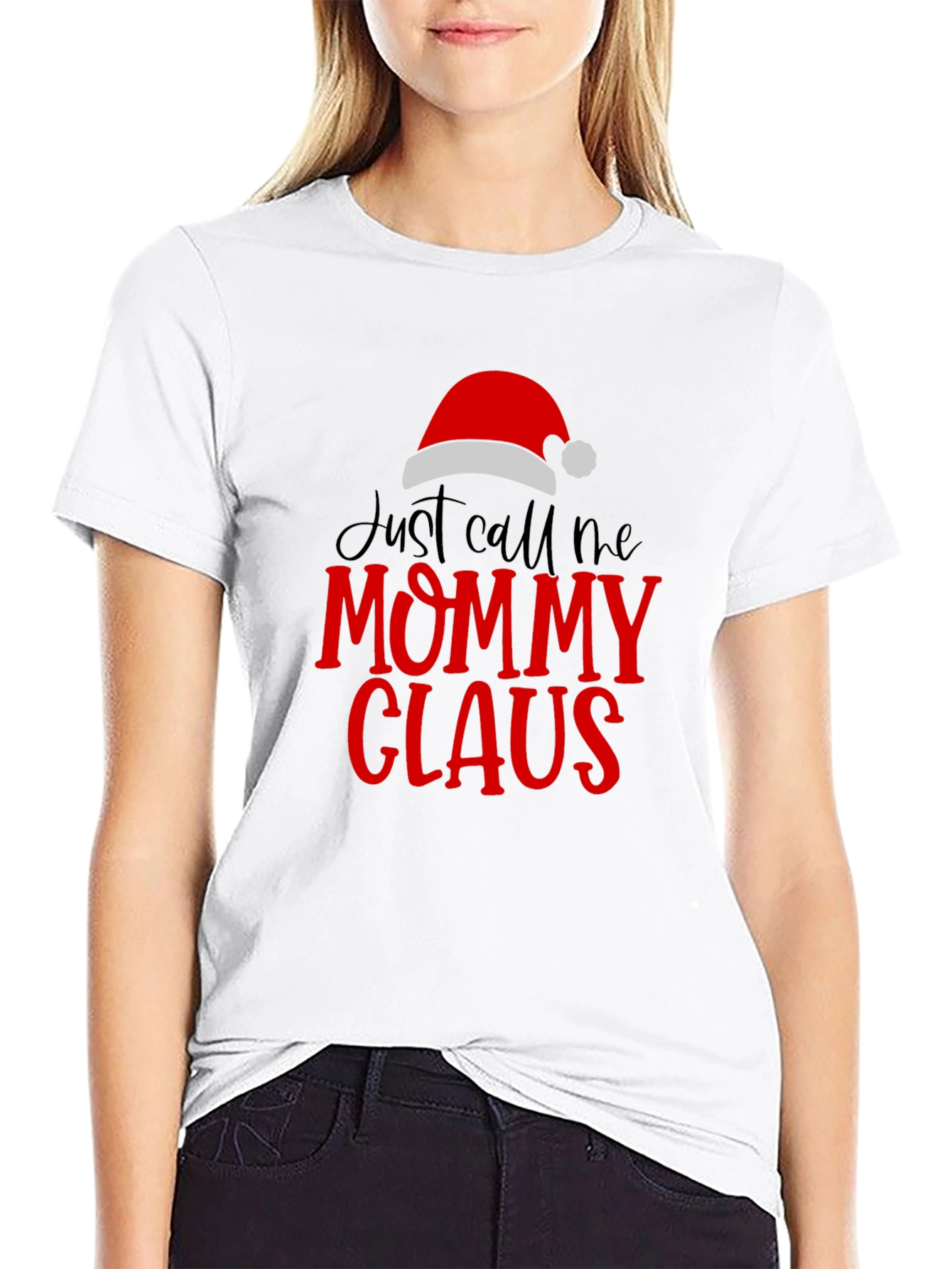 Camiseta Negra Mommy Claus Navideña