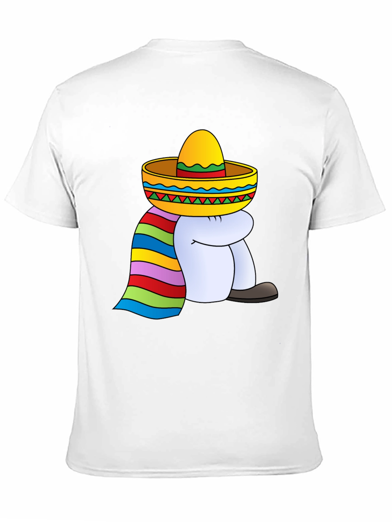 Camiseta Negra con Diseño de Sombrero y Poncho