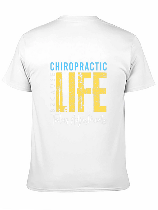 Camiseta Negra de Quiropráctica La Vida Requiere Ajustes