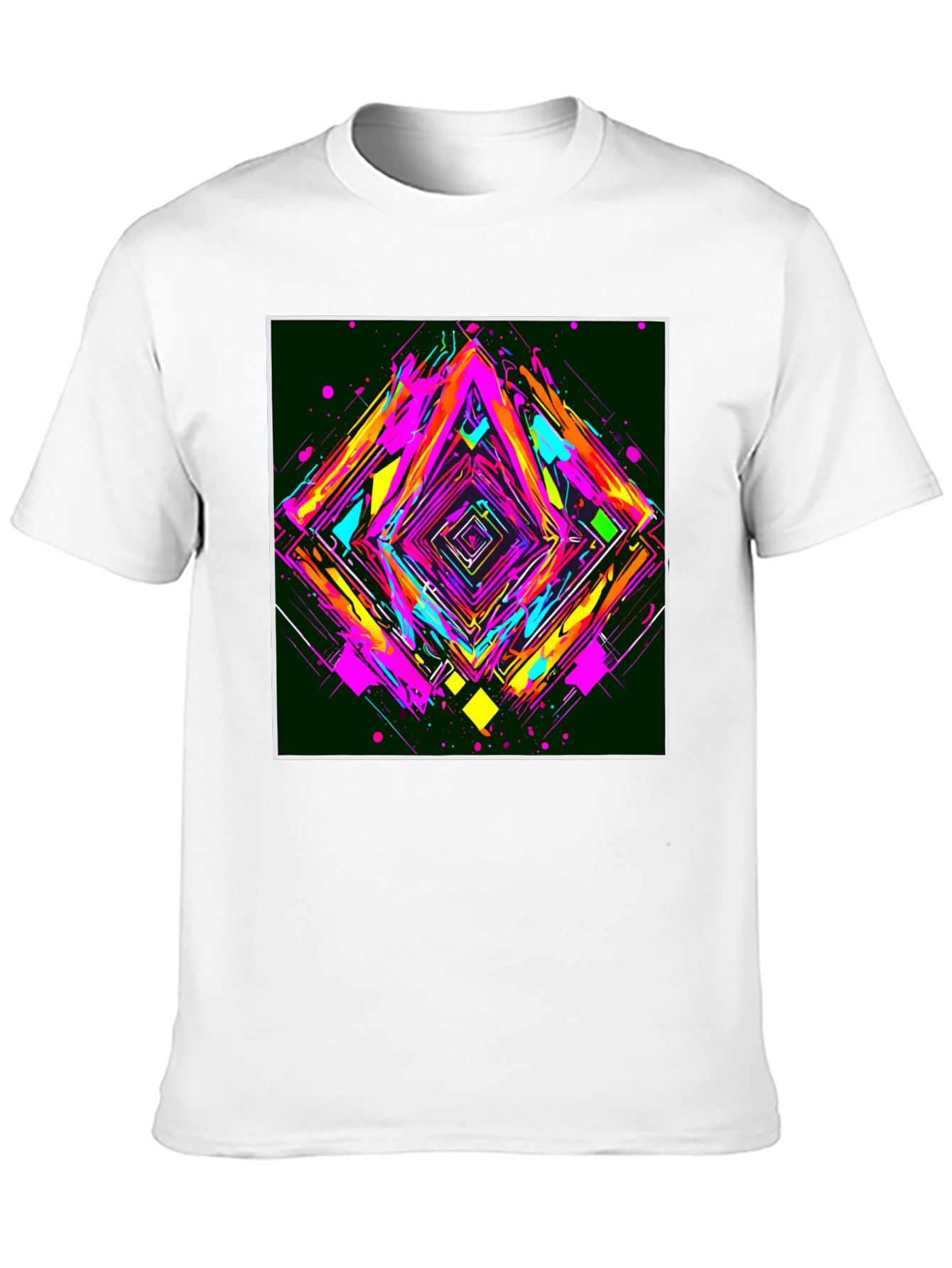Camiseta Negra con Diseño Abstracto Geométrico