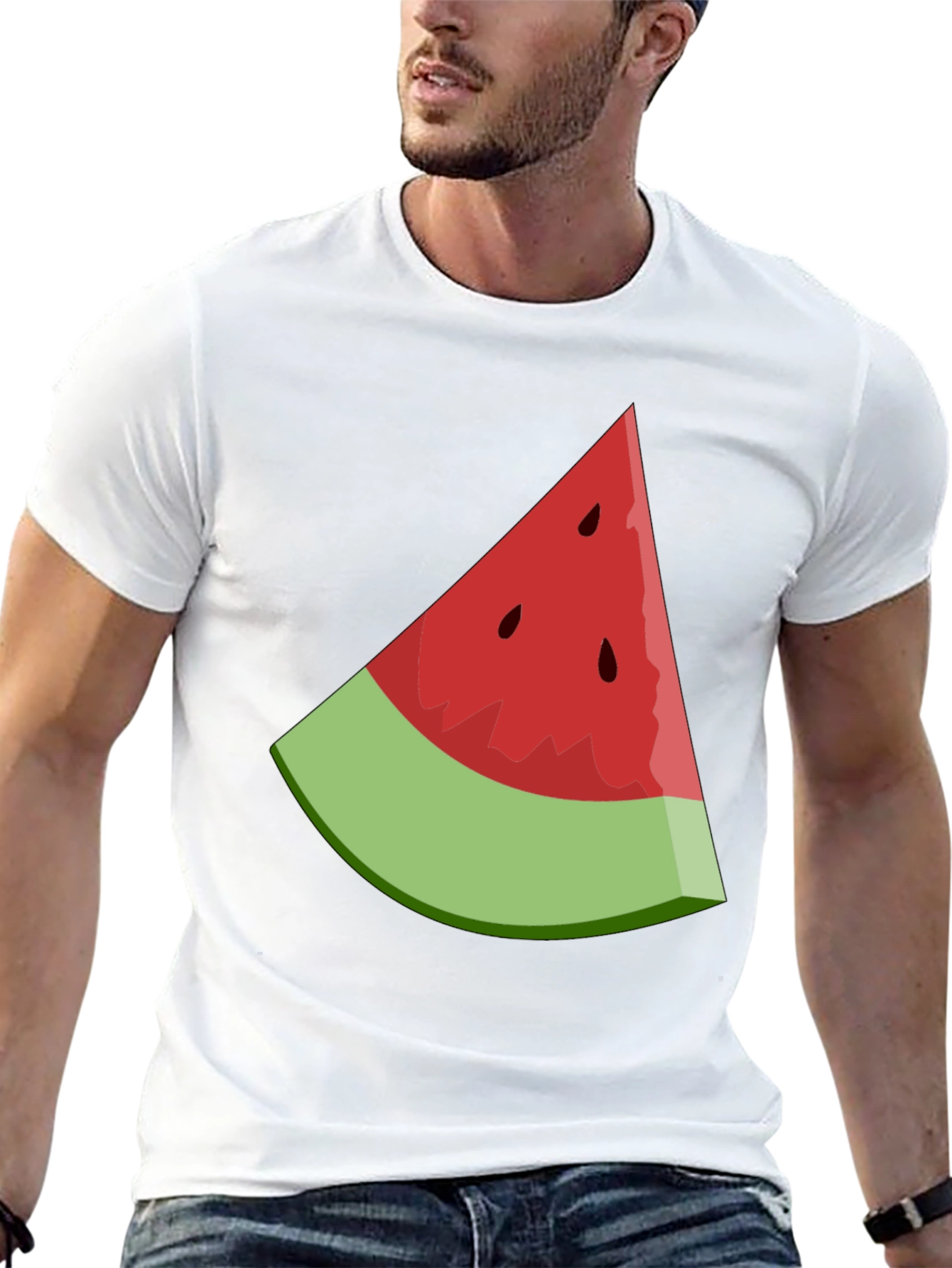 Camiseta Negra con Diseño de Sandía