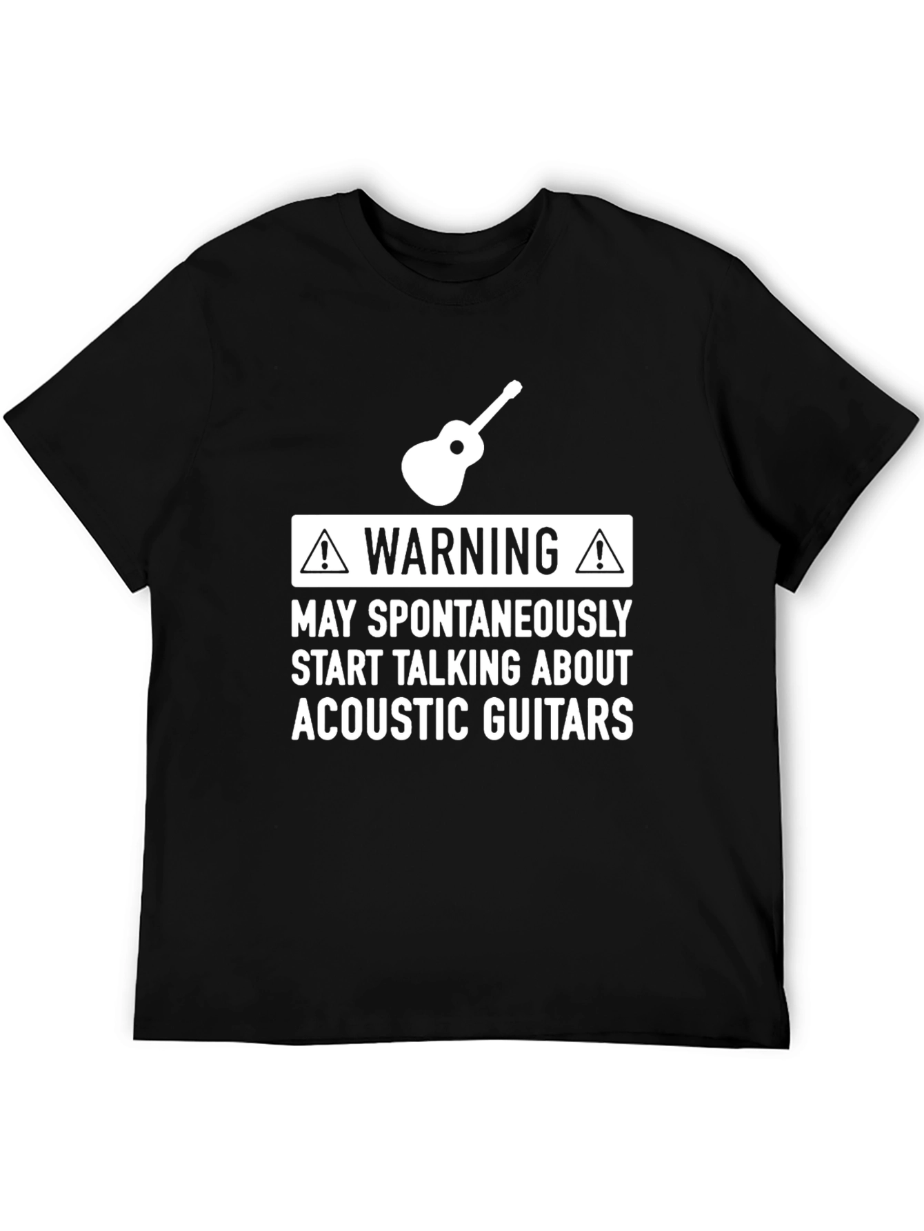 Camiseta Negra - Warning Acoustic Guitars