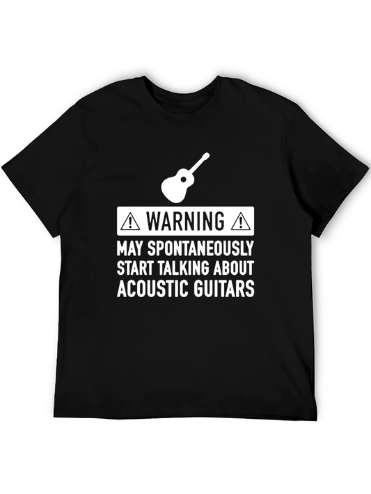 Camiseta Negra - Warning Acoustic Guitars