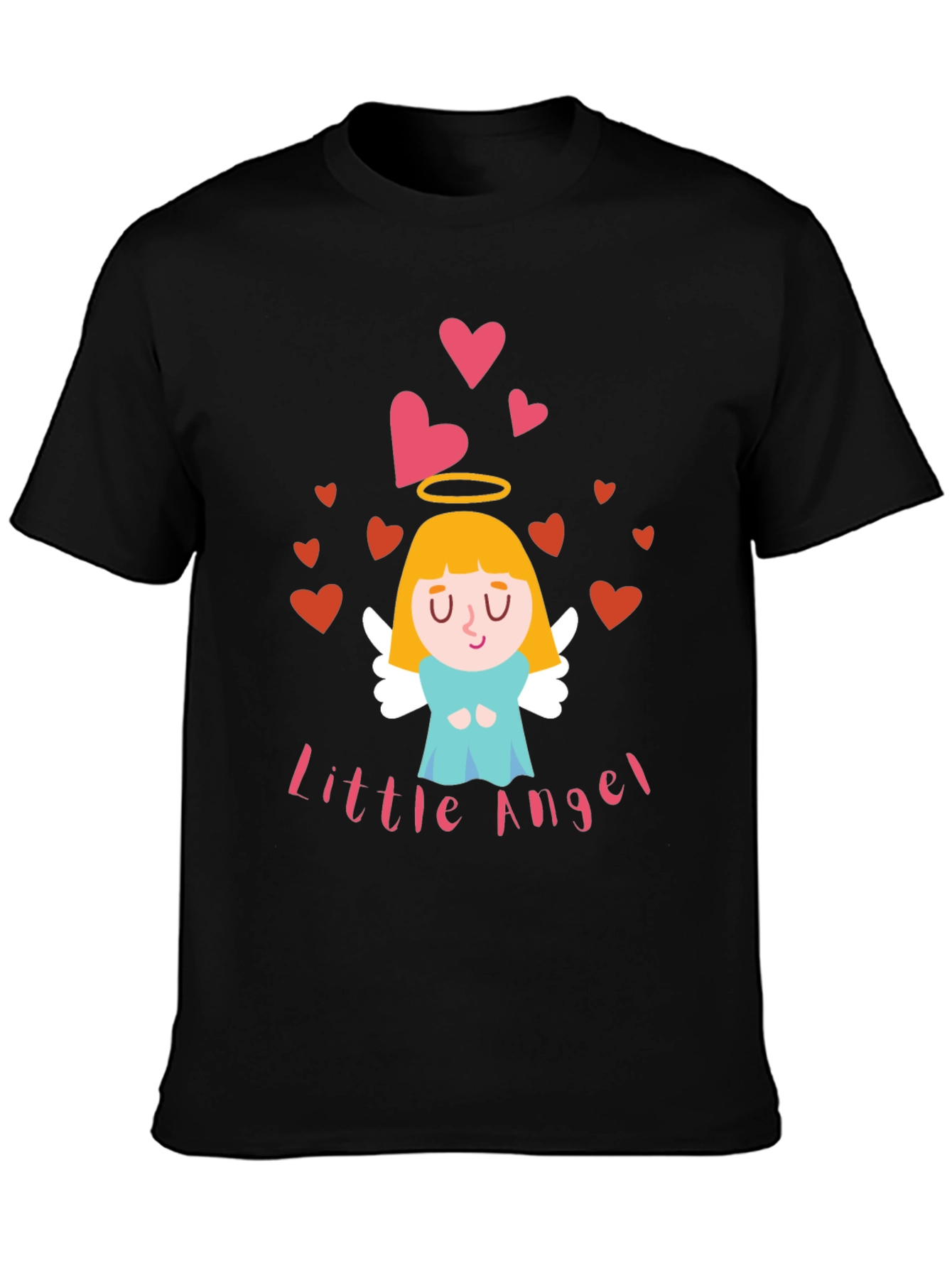 Camiseta Negra Little Angel para Adulto