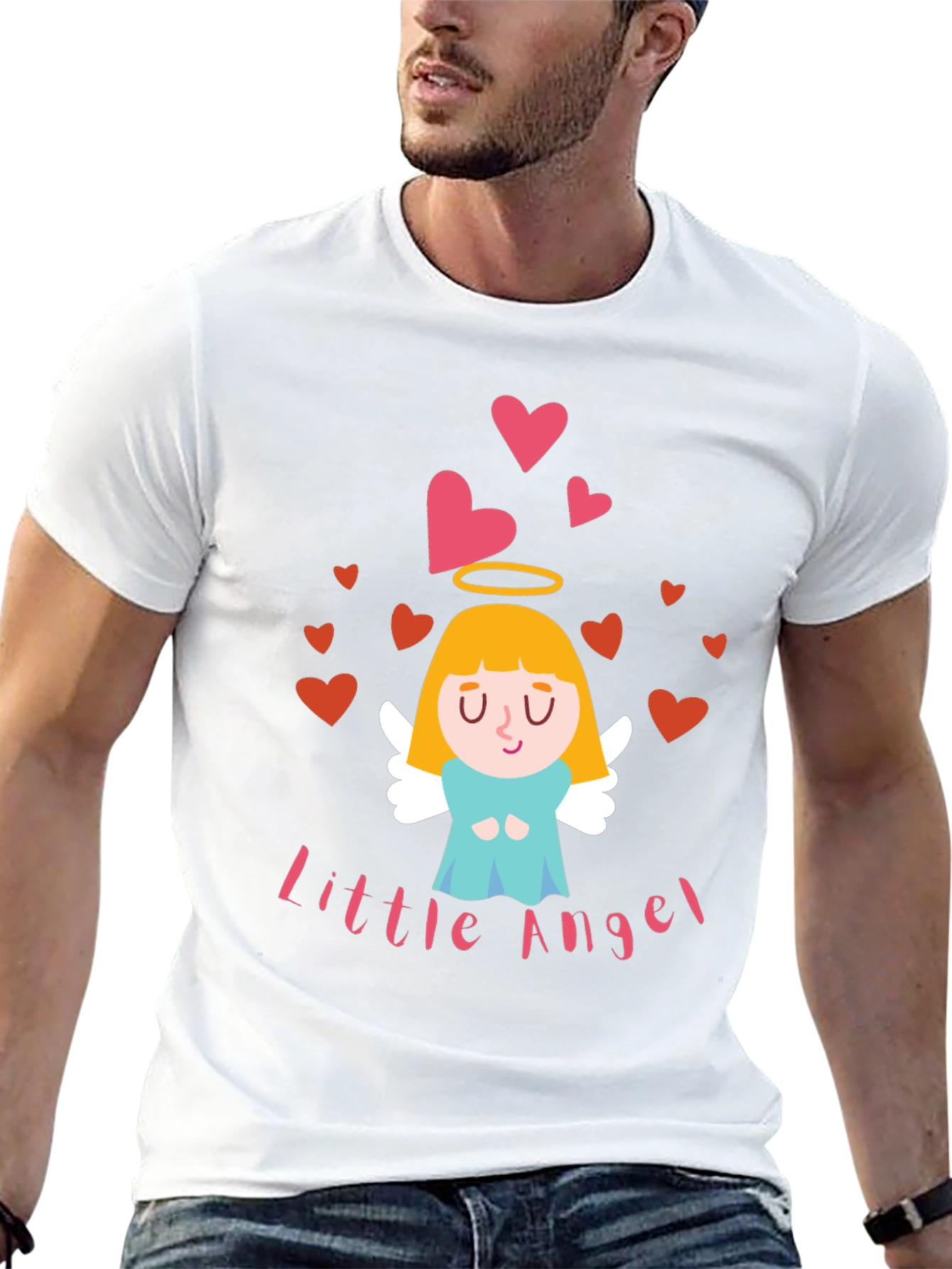 Camiseta Negra Little Angel para Adulto
