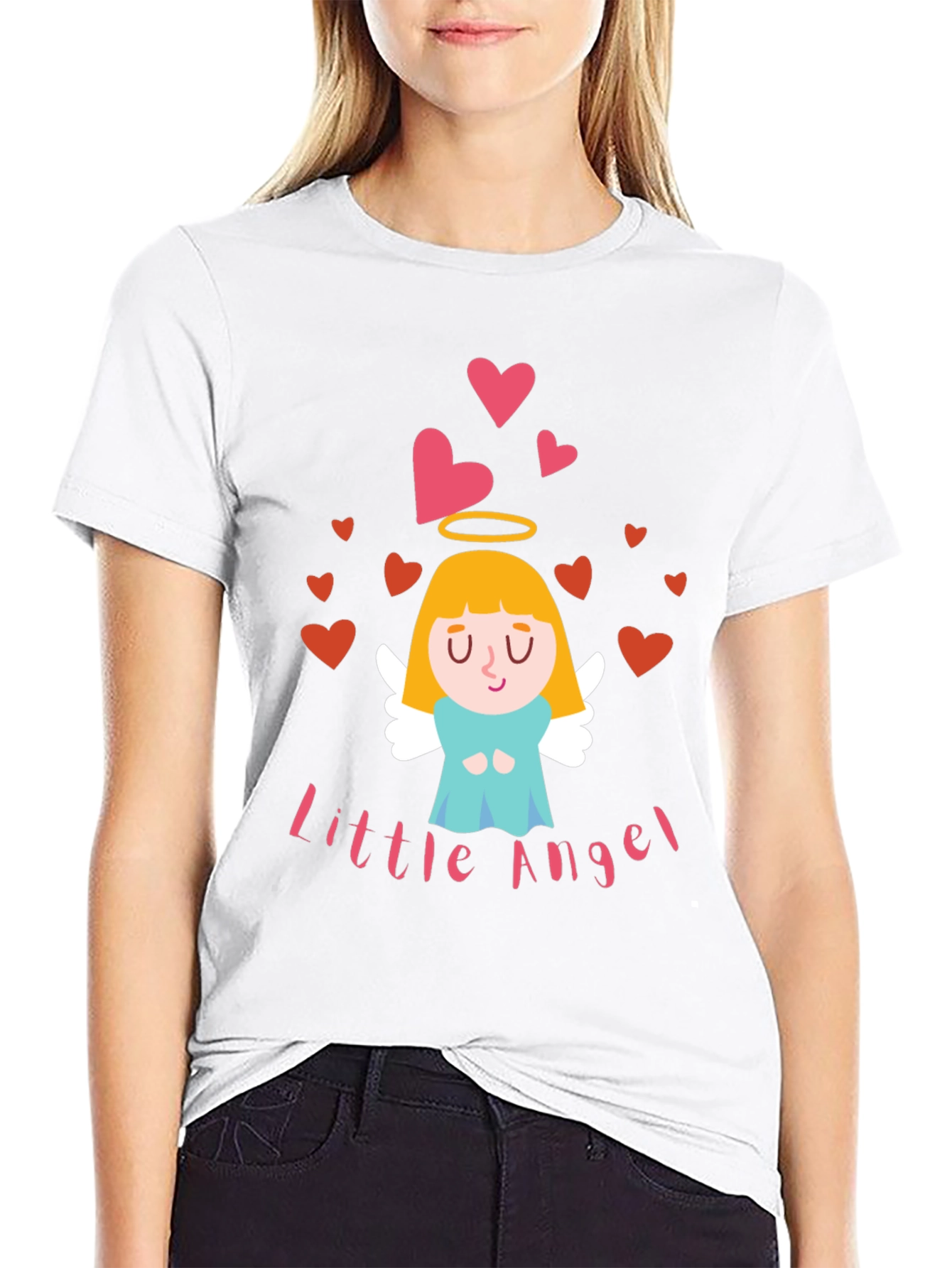 Camiseta Negra Little Angel para Adulto
