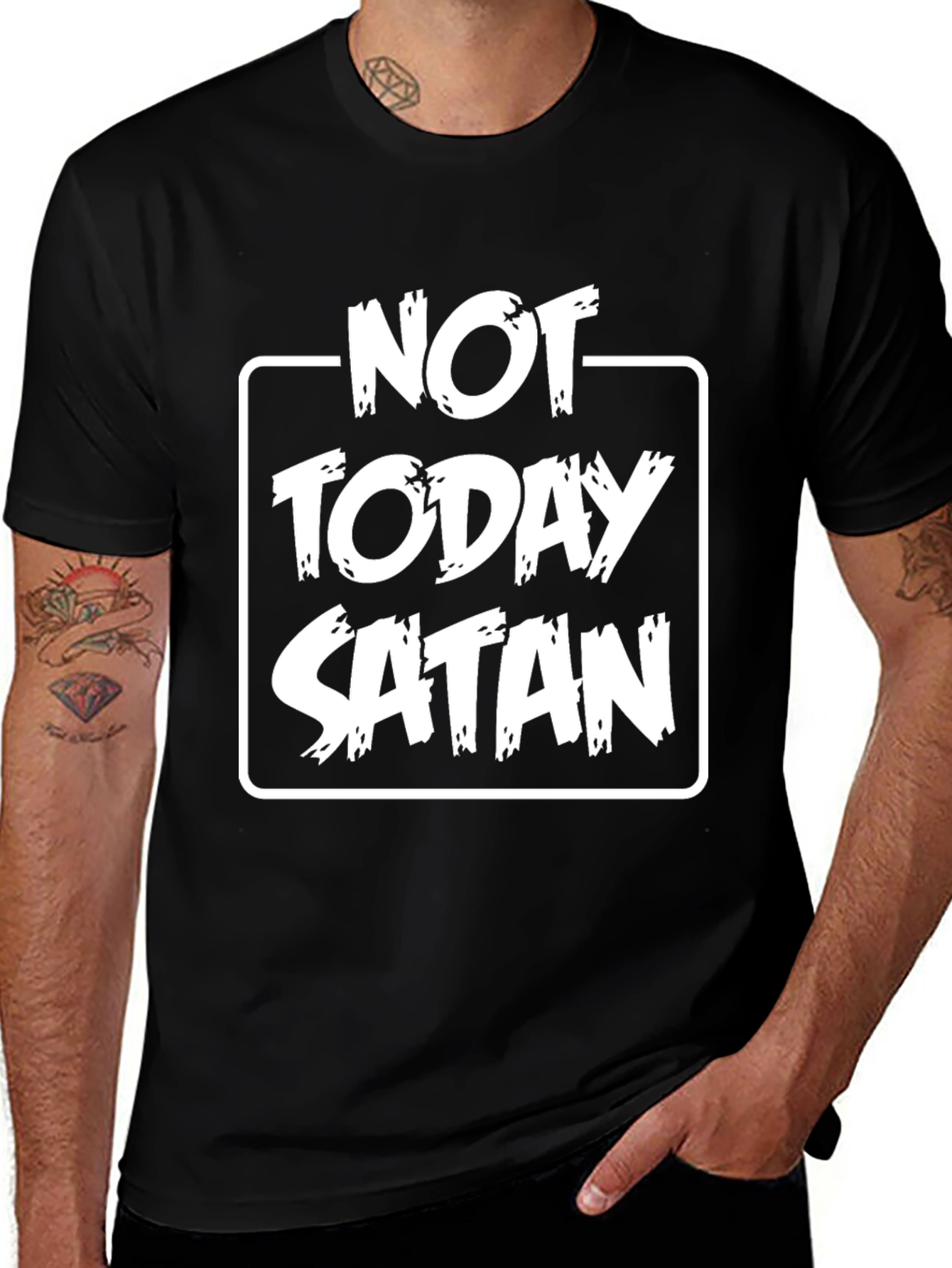 Camiseta Negra Not Today Satan