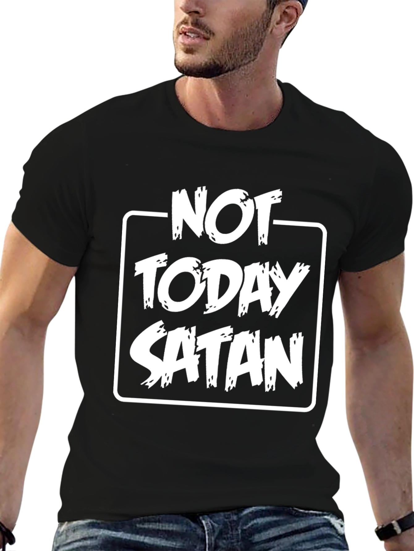 Camiseta Negra Not Today Satan