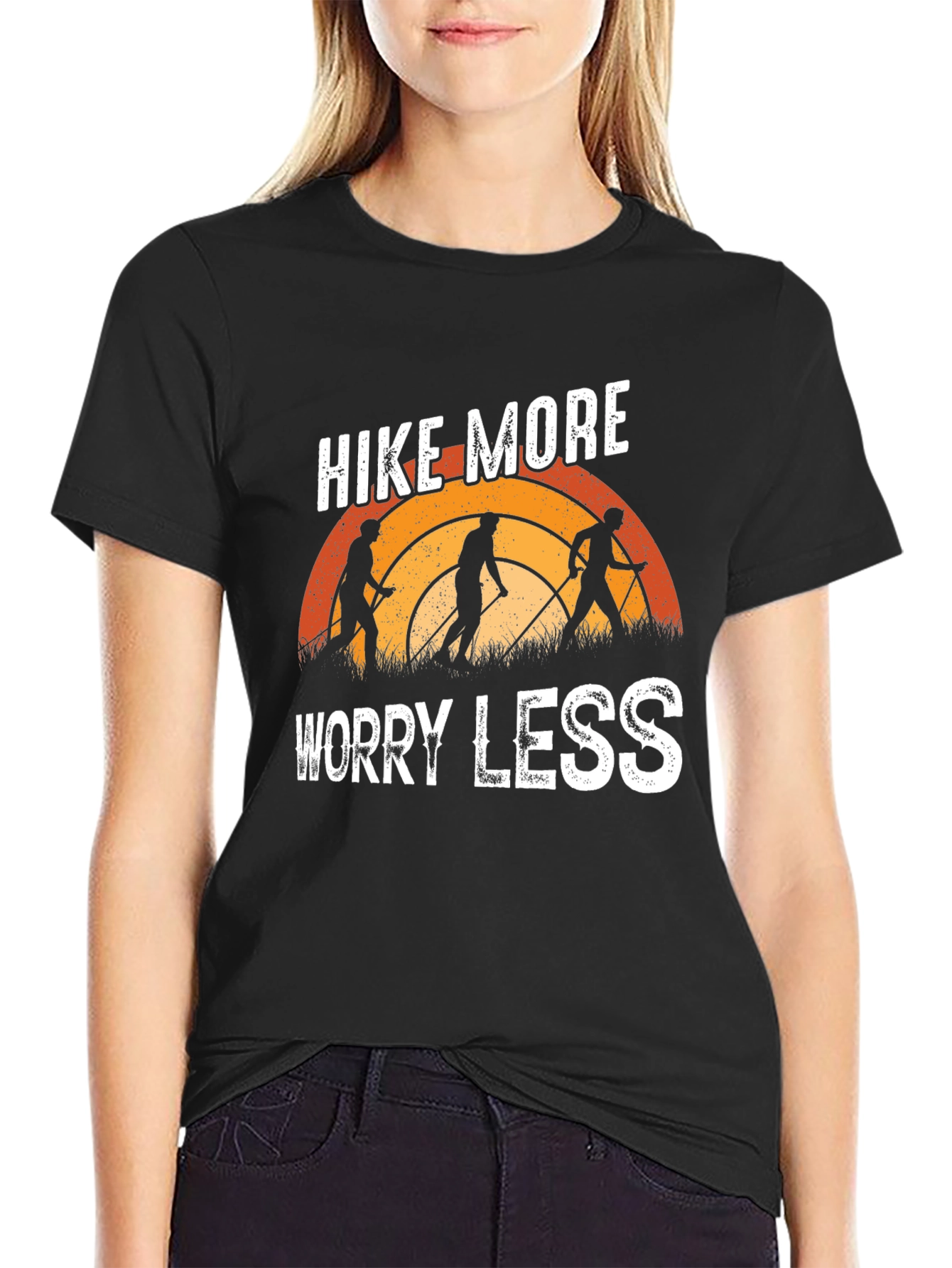 Camiseta Negra Hike More Worry Less